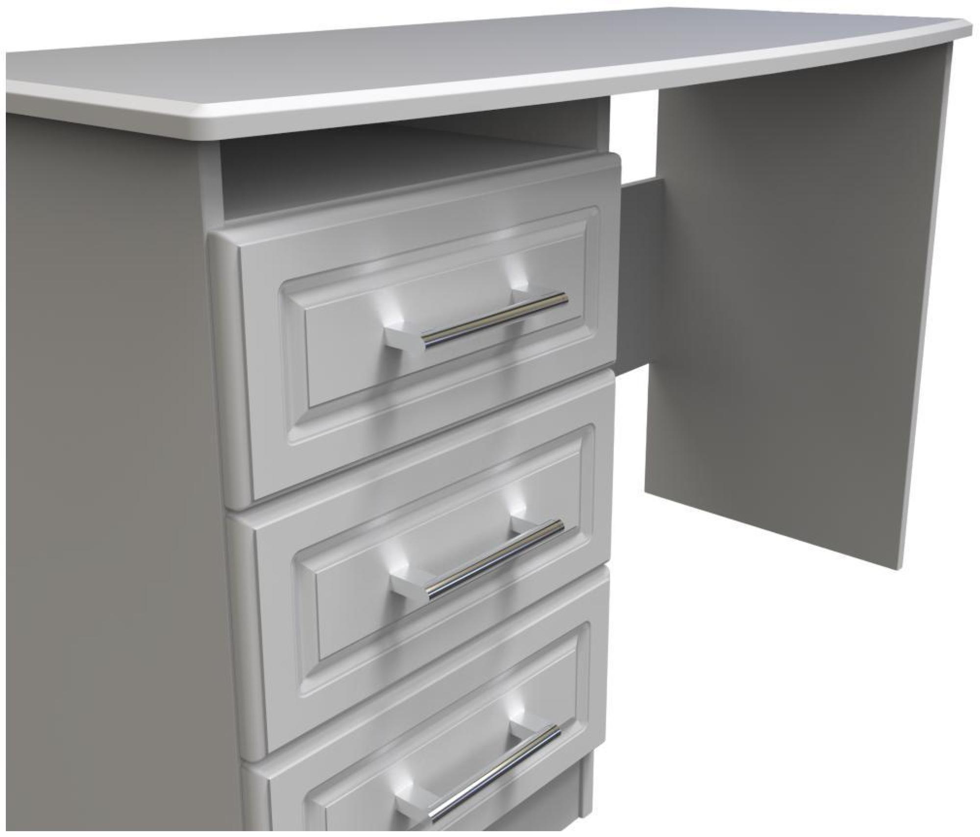 Product photograph of Gina Grey 3 Drawer Desk from Choice Furniture Superstore.