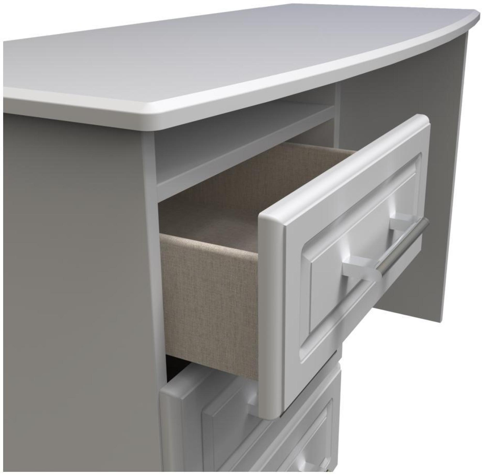 Product photograph of Gina Grey 3 Drawer Desk from Choice Furniture Superstore.