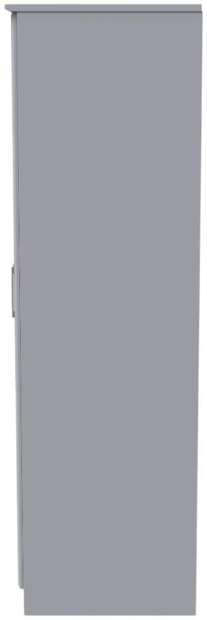 Product photograph of Gina Grey 2 Door Plain Tall Wardrobe from Choice Furniture Superstore.