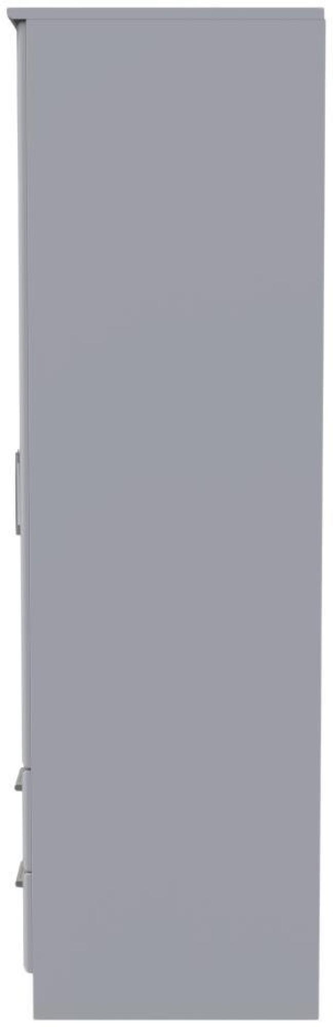 Product photograph of Gina Grey 2 Door 2 Drawer Double Wardrobe from Choice Furniture Superstore.