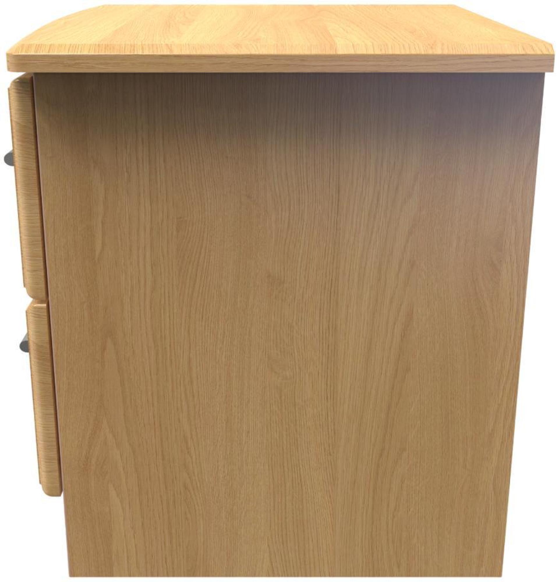 Product photograph of Gina Oak Effect 2 Drawer Bedside Cabinet from Choice Furniture Superstore.
