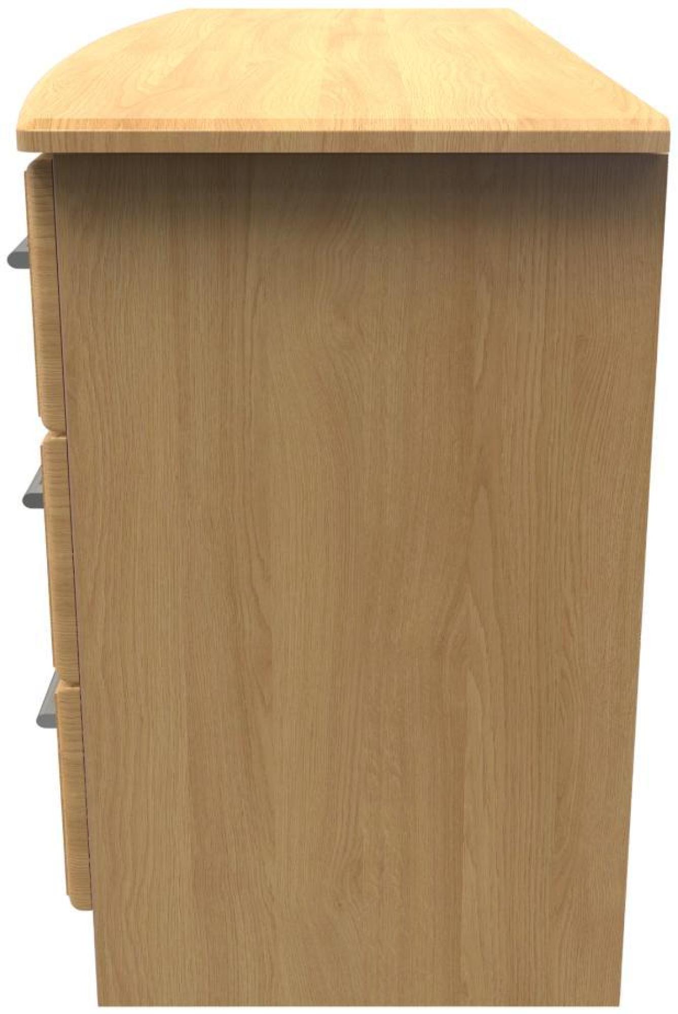 Product photograph of Gina Oak Effect 6 Drawer Midi Dresser from Choice Furniture Superstore.