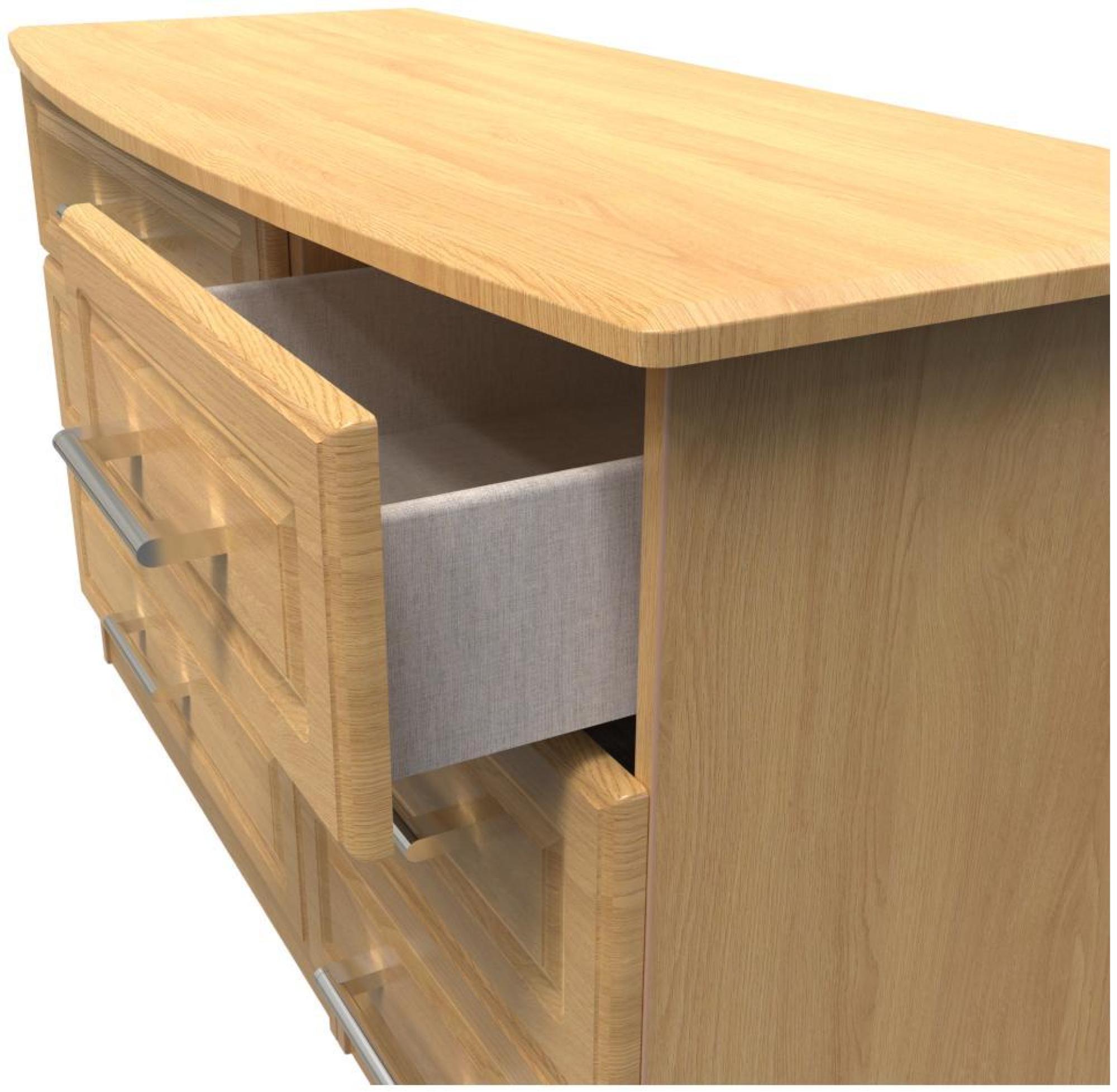 Product photograph of Gina Oak Effect 6 Drawer Midi Dresser from Choice Furniture Superstore.