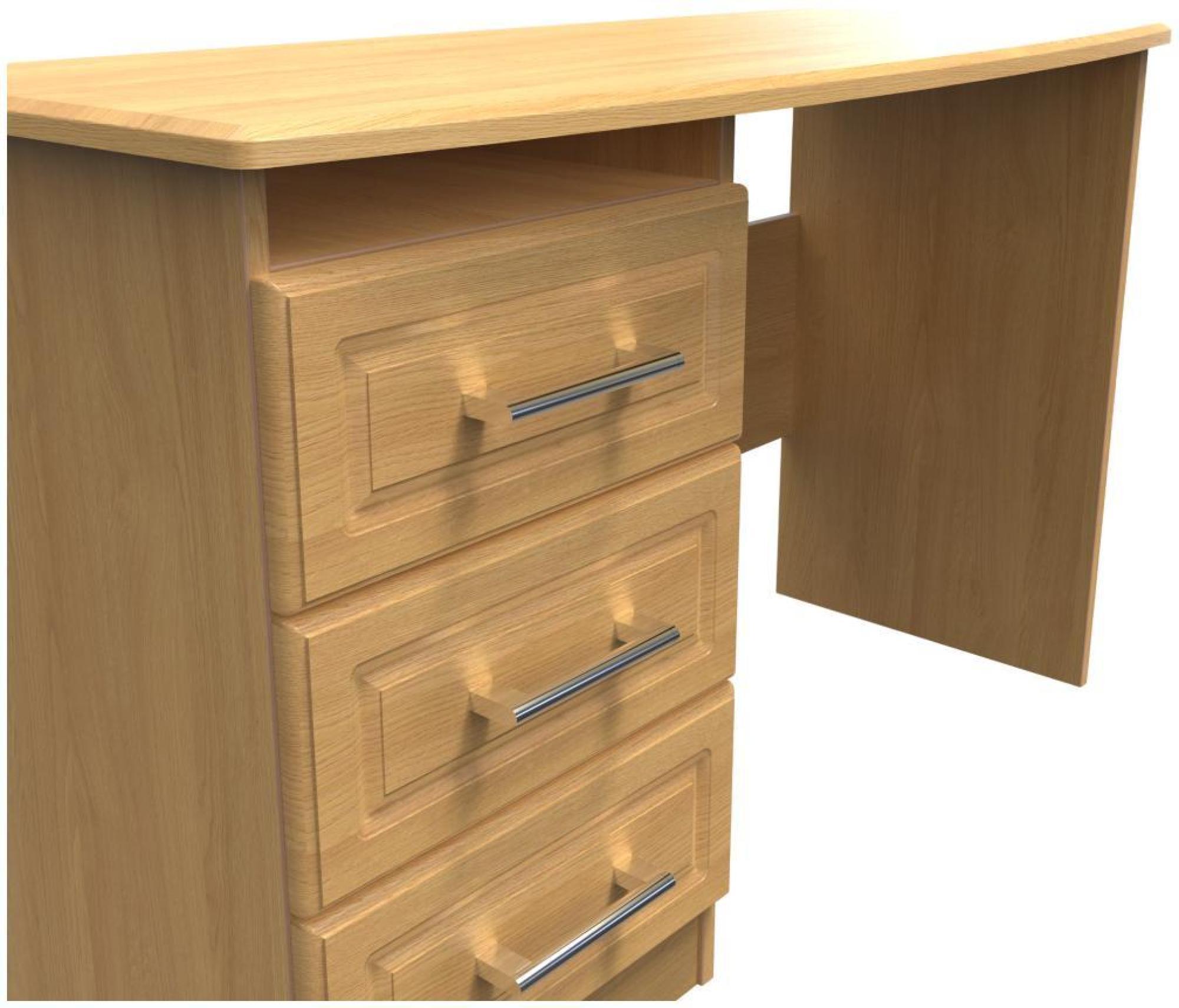 Product photograph of Gina Oak Effect 3 Drawer Desk from Choice Furniture Superstore.