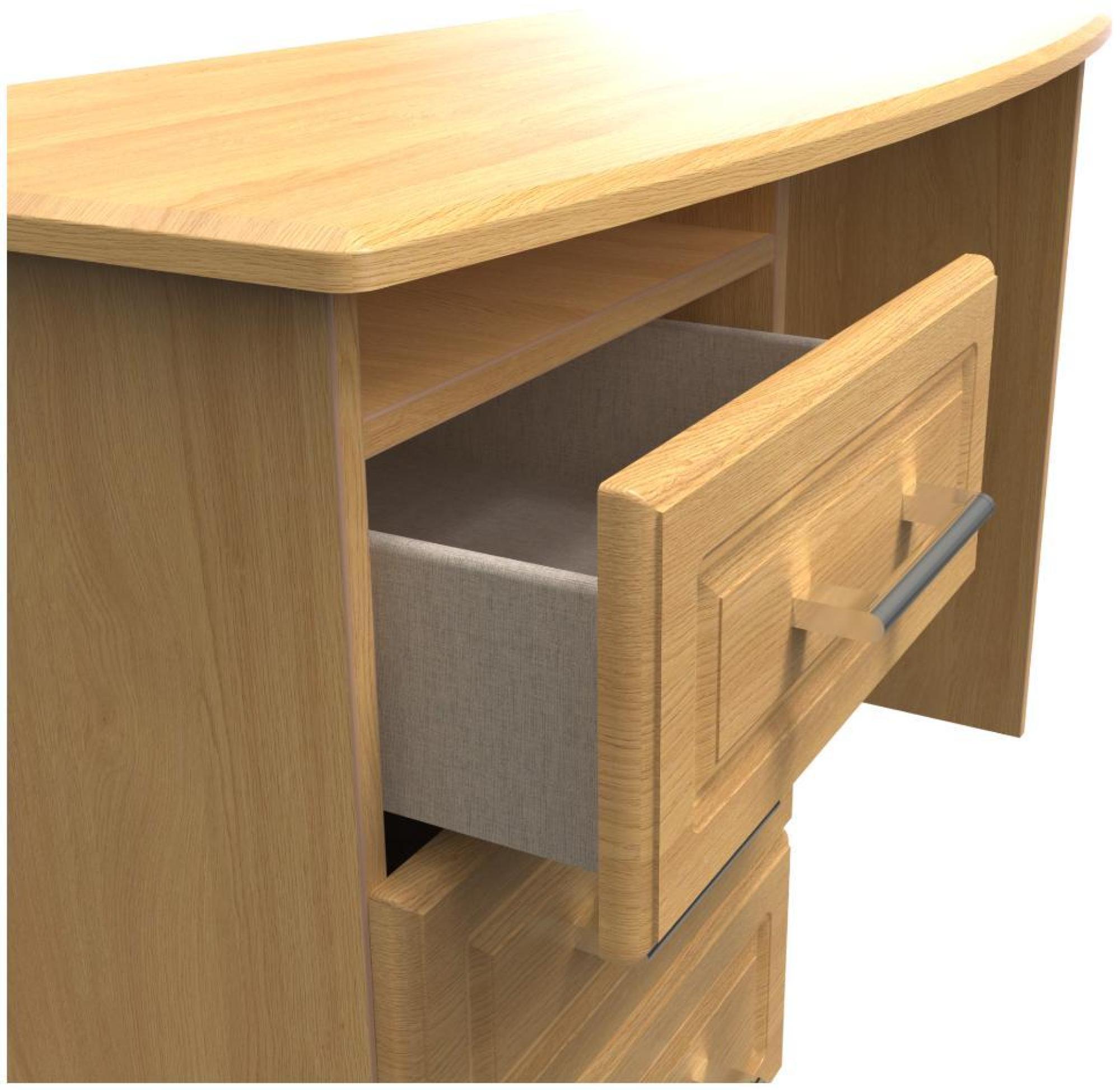 Product photograph of Gina Oak Effect 3 Drawer Desk from Choice Furniture Superstore.