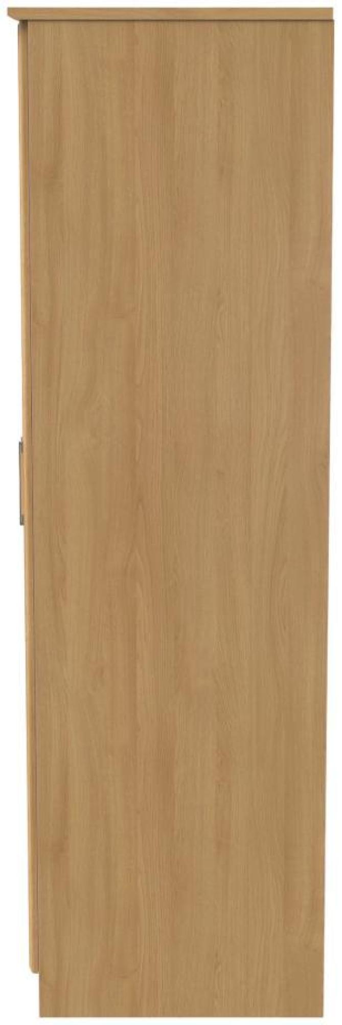 Product photograph of Gina Oak Effect 2 Door Plain Tall Wardrobe from Choice Furniture Superstore.