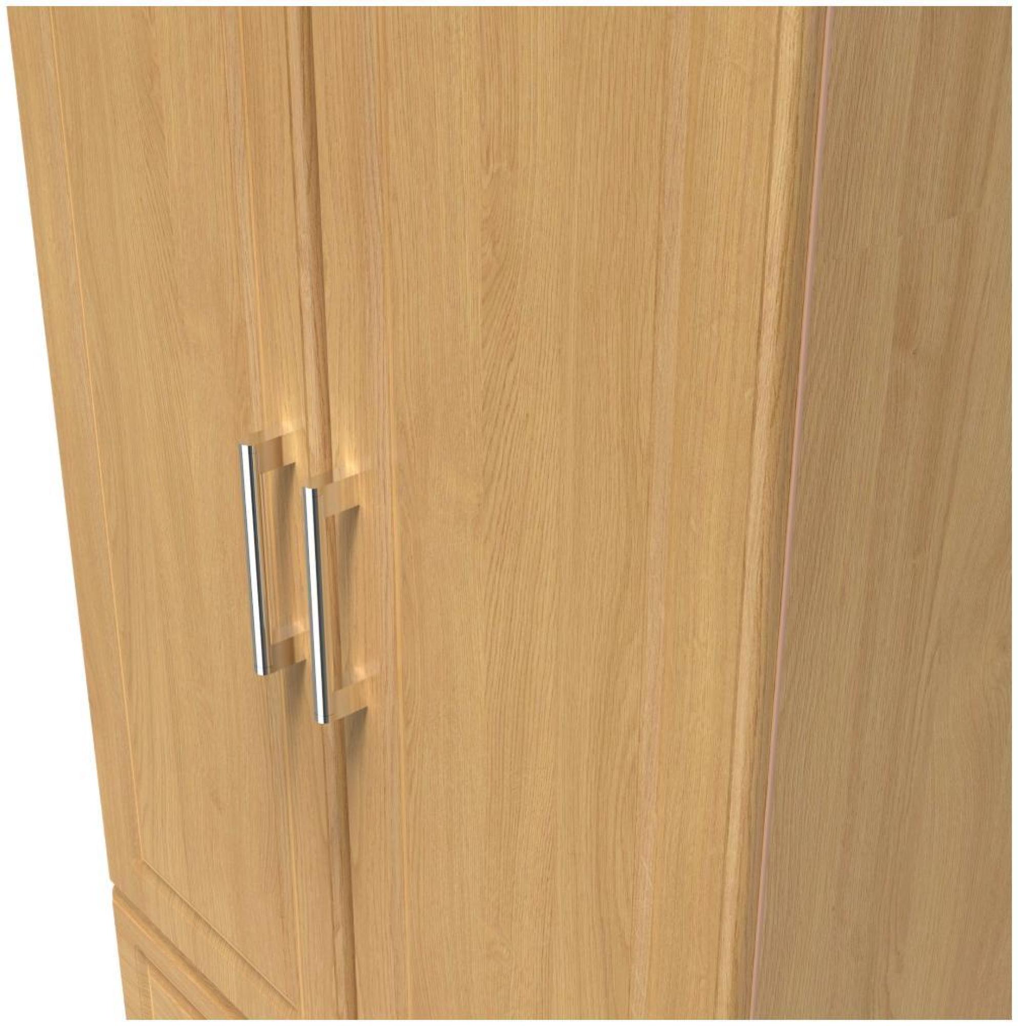 Product photograph of Gina Oak Effect 2 Door 2 Drawer Double Wardrobe from Choice Furniture Superstore.