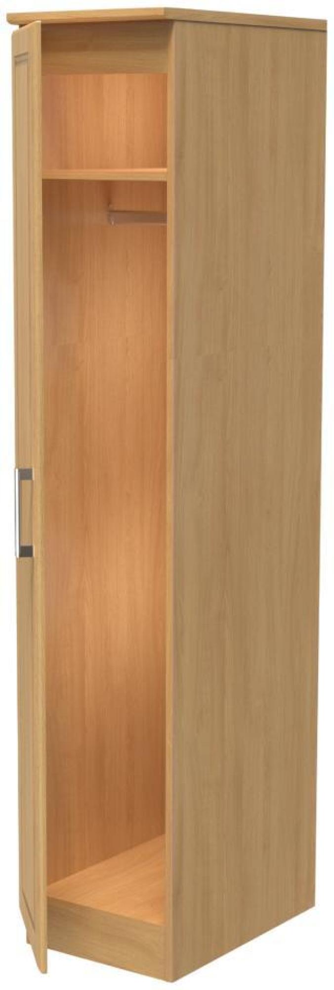 Product photograph of Gina Oak Effect 1 Door Single Wardrobe from Choice Furniture Superstore.