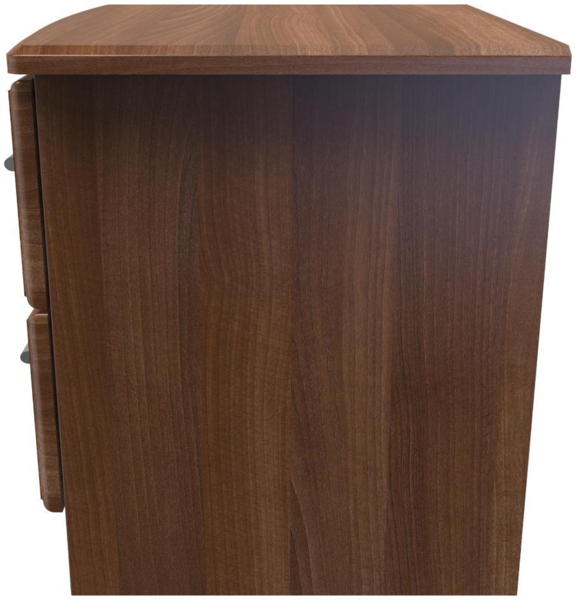 Product photograph of Gina Walnut Effect 2 Drawer Bedside Cabinet from Choice Furniture Superstore.