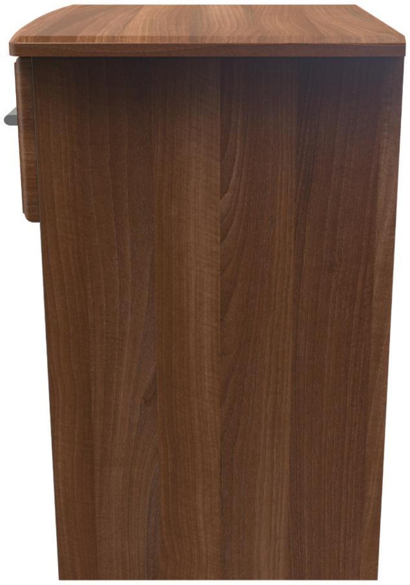 Product photograph of Gina Walnut Effect 1 Drawer Bedside Cabinet from Choice Furniture Superstore.