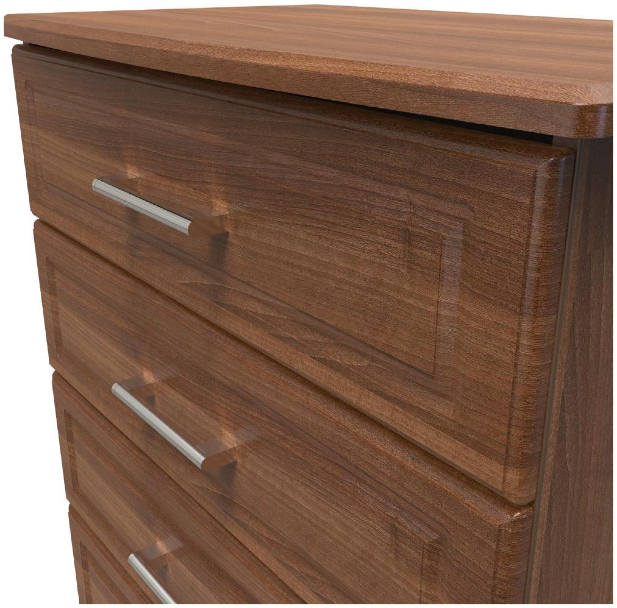 Product photograph of Gina Walnut Effect 4 Drawer Chest from Choice Furniture Superstore.