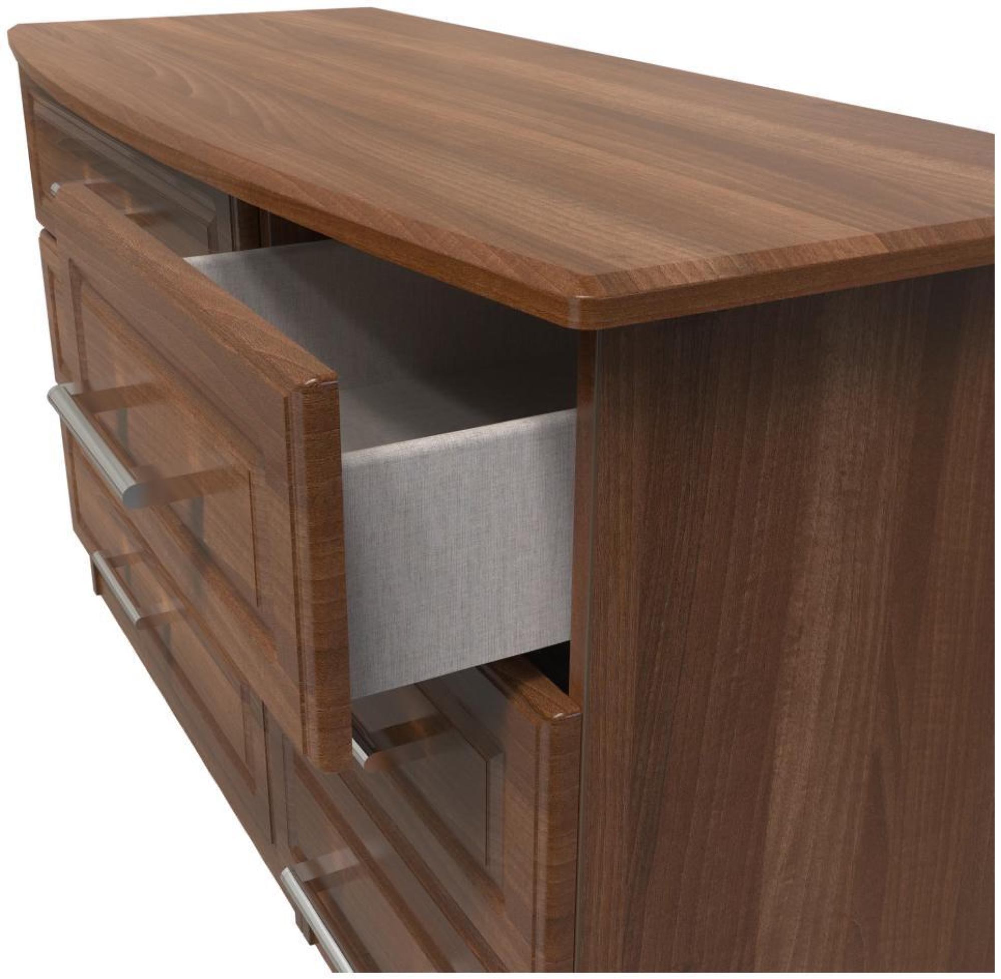 Product photograph of Gina Walnut Effect 6 Drawer Midi Dresser from Choice Furniture Superstore.