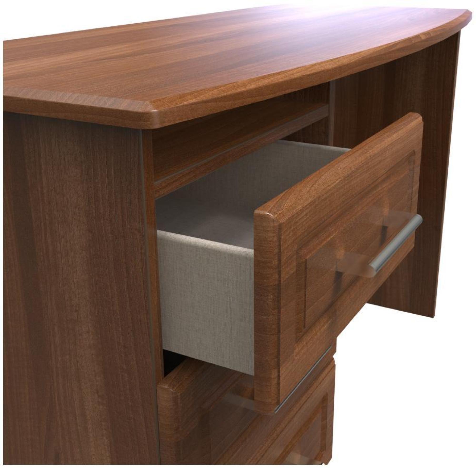 Product photograph of Gina Walnut Effect 3 Drawer Desk from Choice Furniture Superstore.