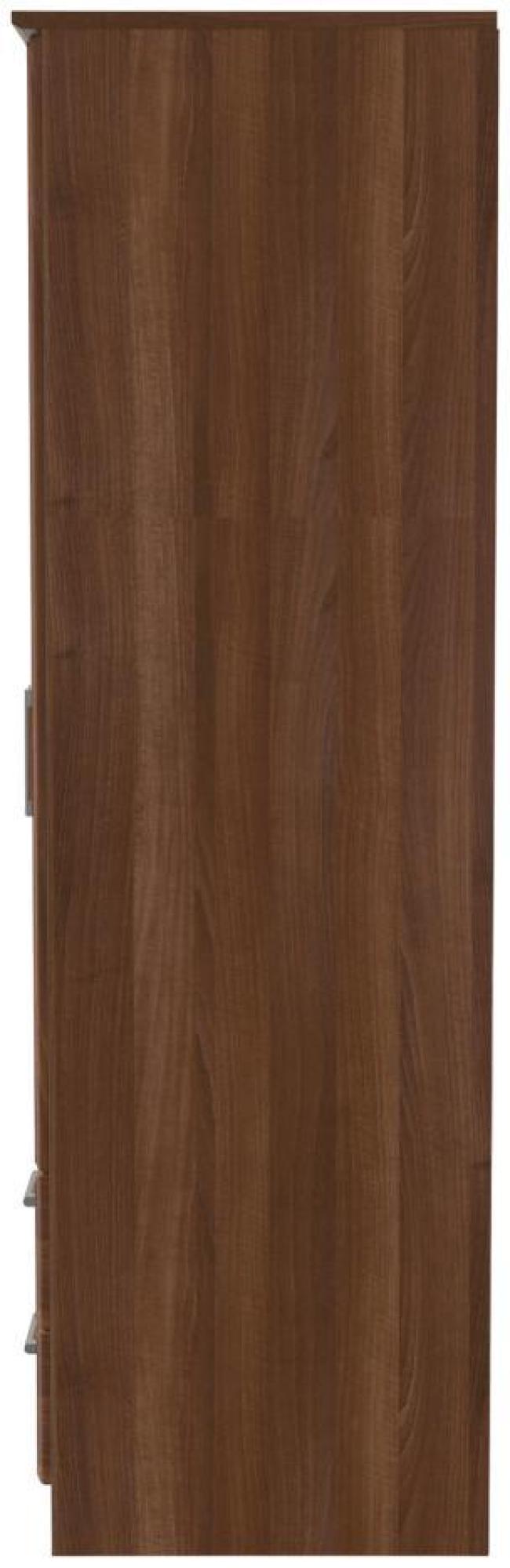 Product photograph of Gina Walnut Effect 2 Door 2 Drawer Double Wardrobe from Choice Furniture Superstore.