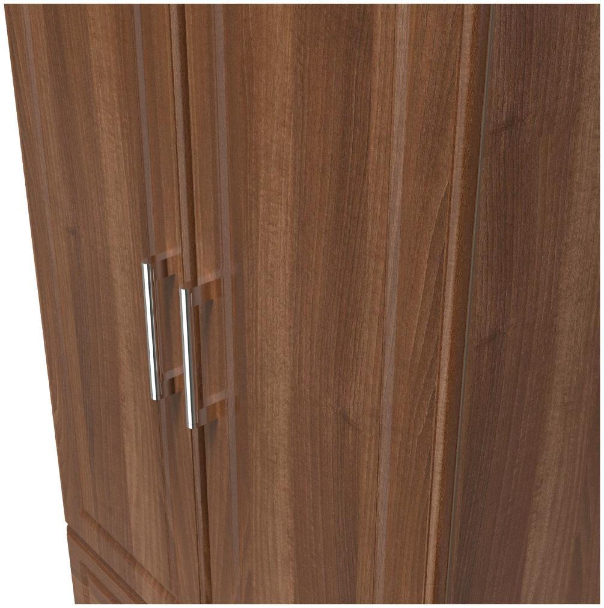 Product photograph of Gina Walnut Effect 2 Door 2 Drawer Double Wardrobe from Choice Furniture Superstore.