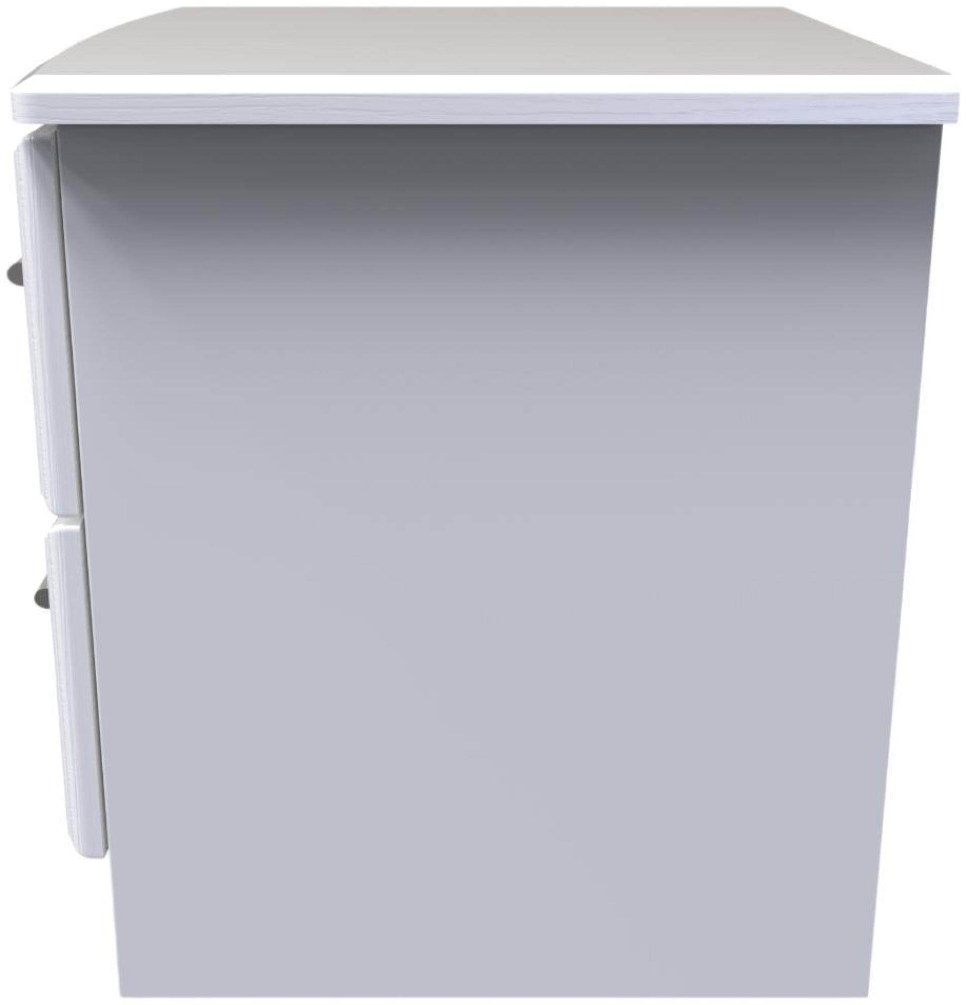 Product photograph of Gina White 2 Drawer Bedside Cabinet from Choice Furniture Superstore.