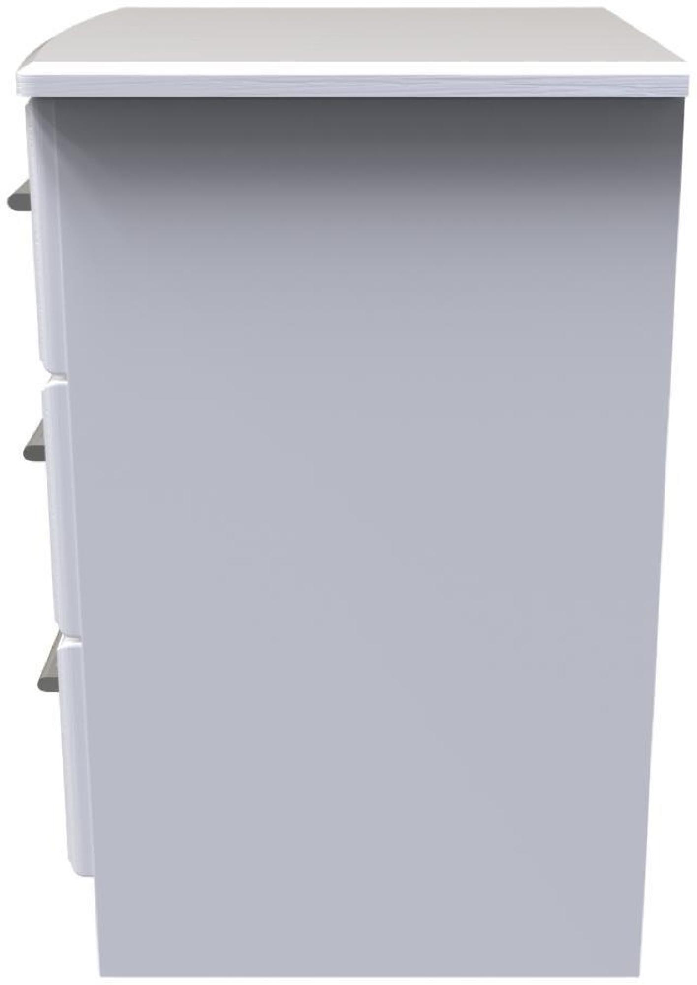 Product photograph of Gina White 3 Drawer Beside Cabinet from Choice Furniture Superstore.
