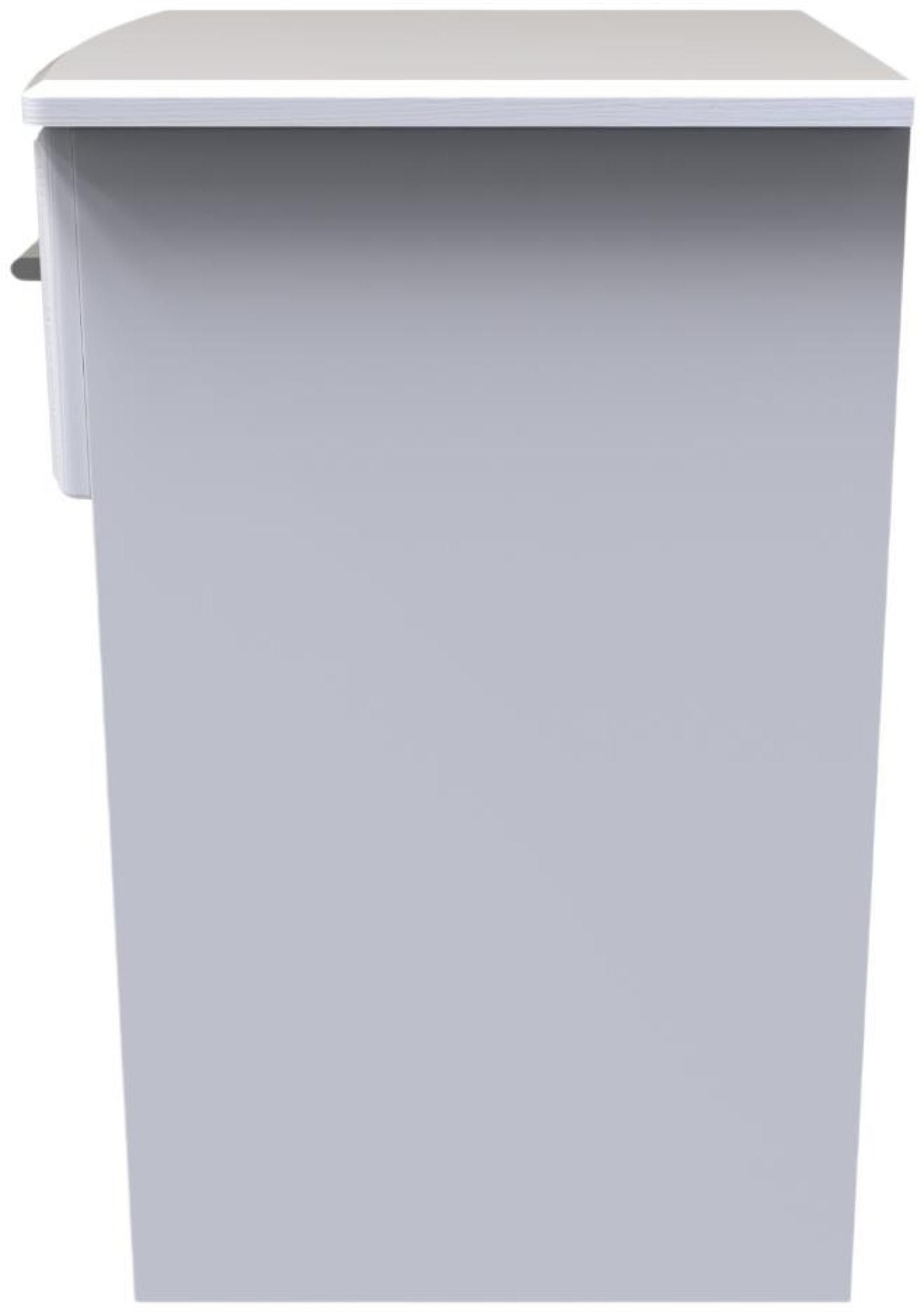 Product photograph of Gina White 1 Drawer Bedside Cabinet from Choice Furniture Superstore.