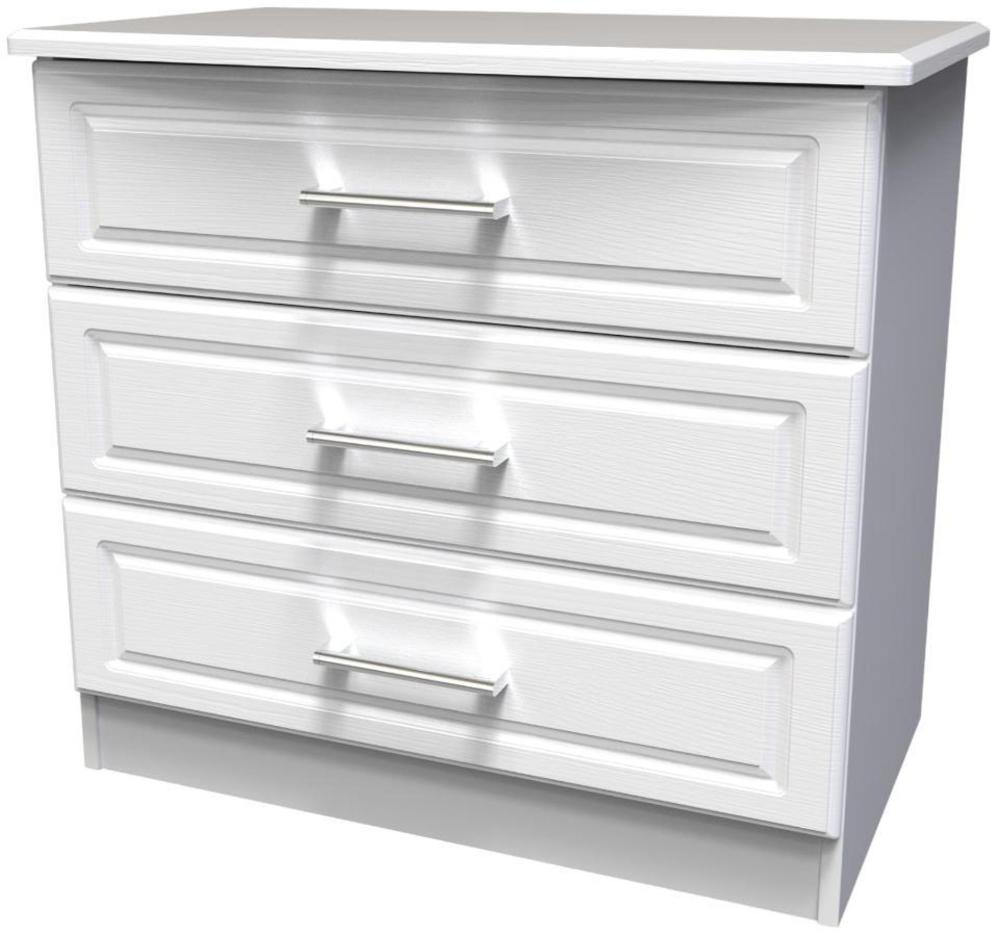 Product photograph of Gina White 3 Drawer Small Chest from Choice Furniture Superstore.