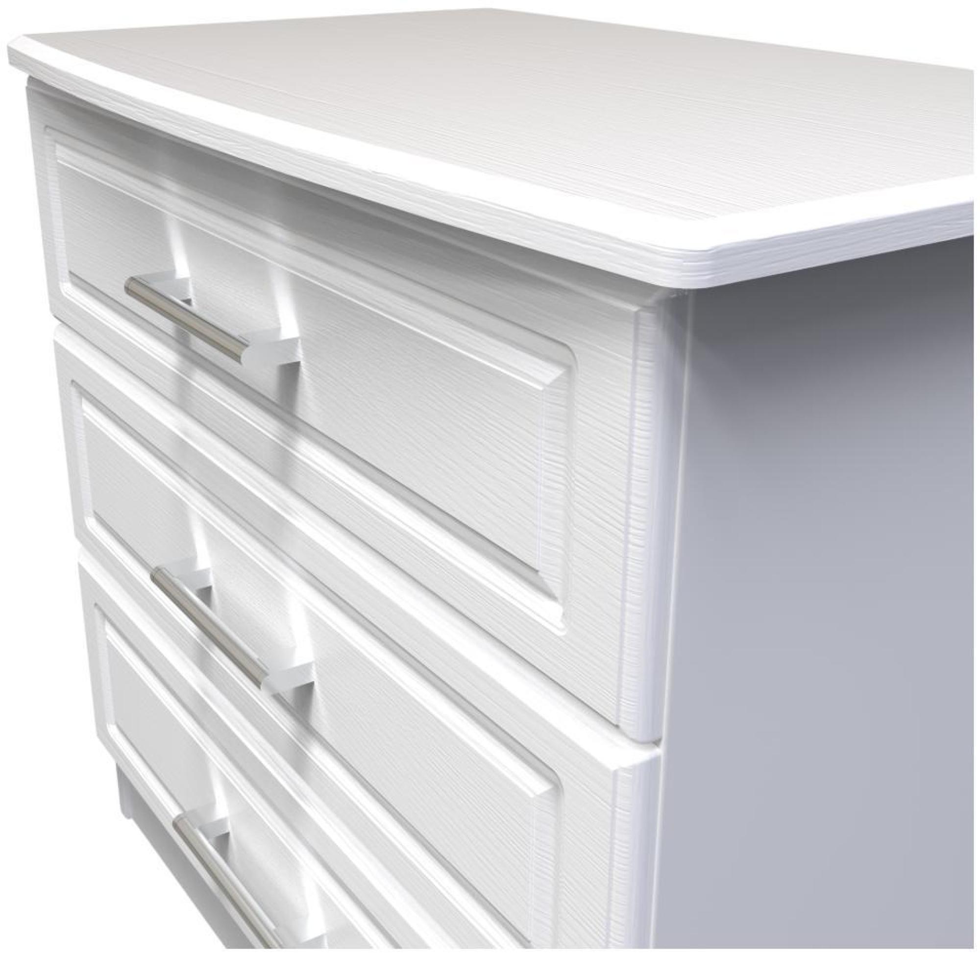 Product photograph of Gina White 3 Drawer Small Chest from Choice Furniture Superstore.