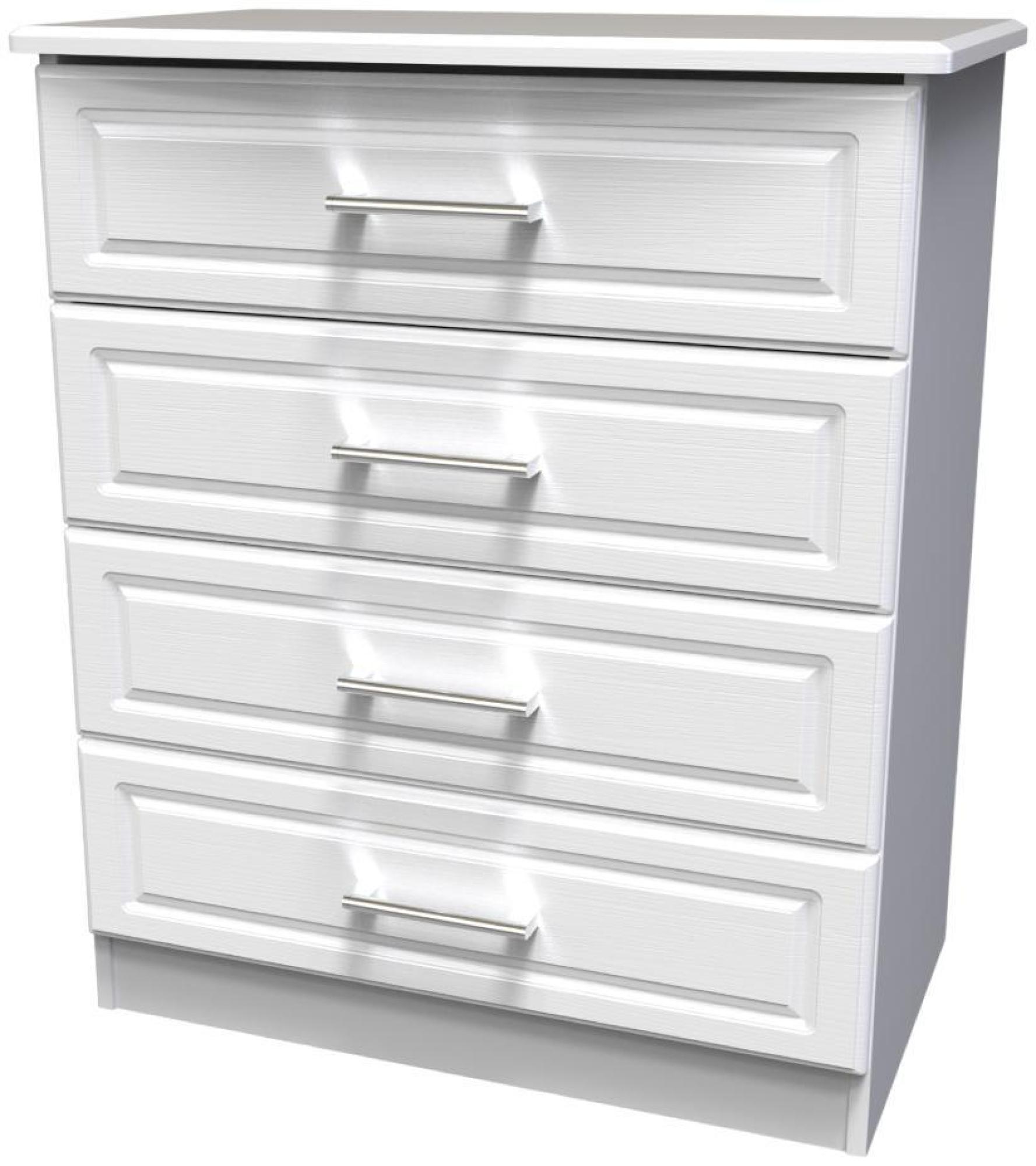 Product photograph of Gina White 4 Drawer Chest from Choice Furniture Superstore.
