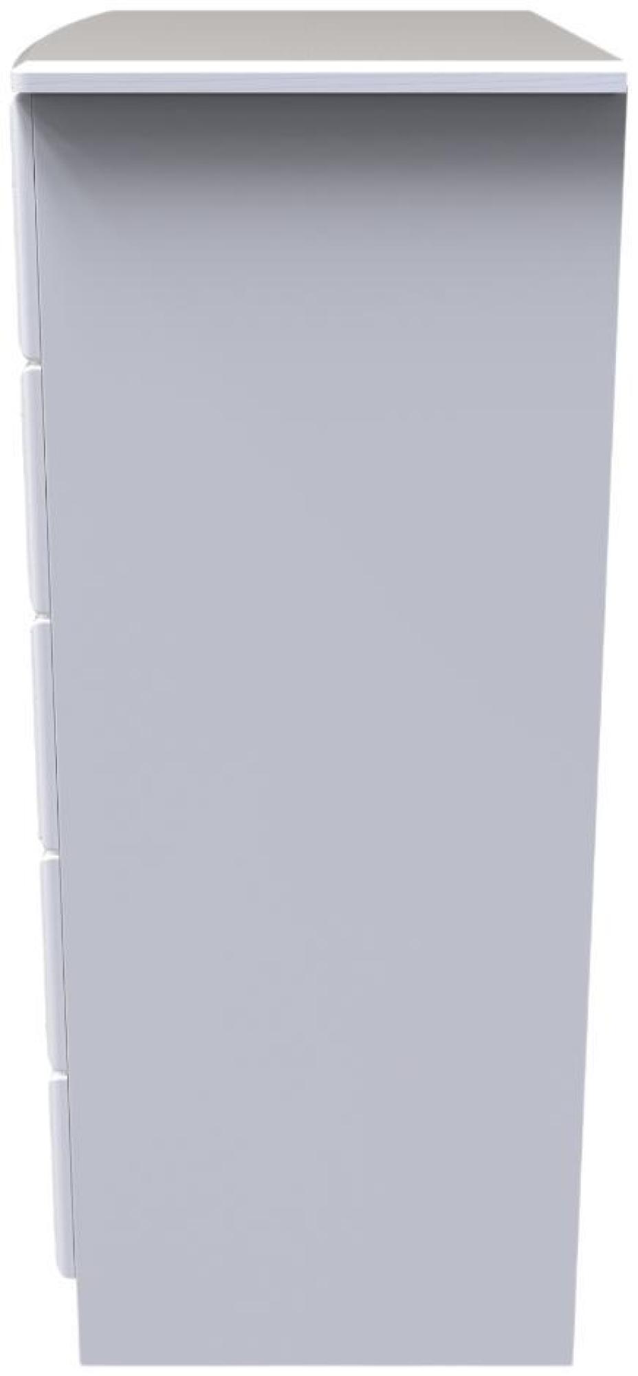 Product photograph of Gina White 5 Drawer Chest from Choice Furniture Superstore.