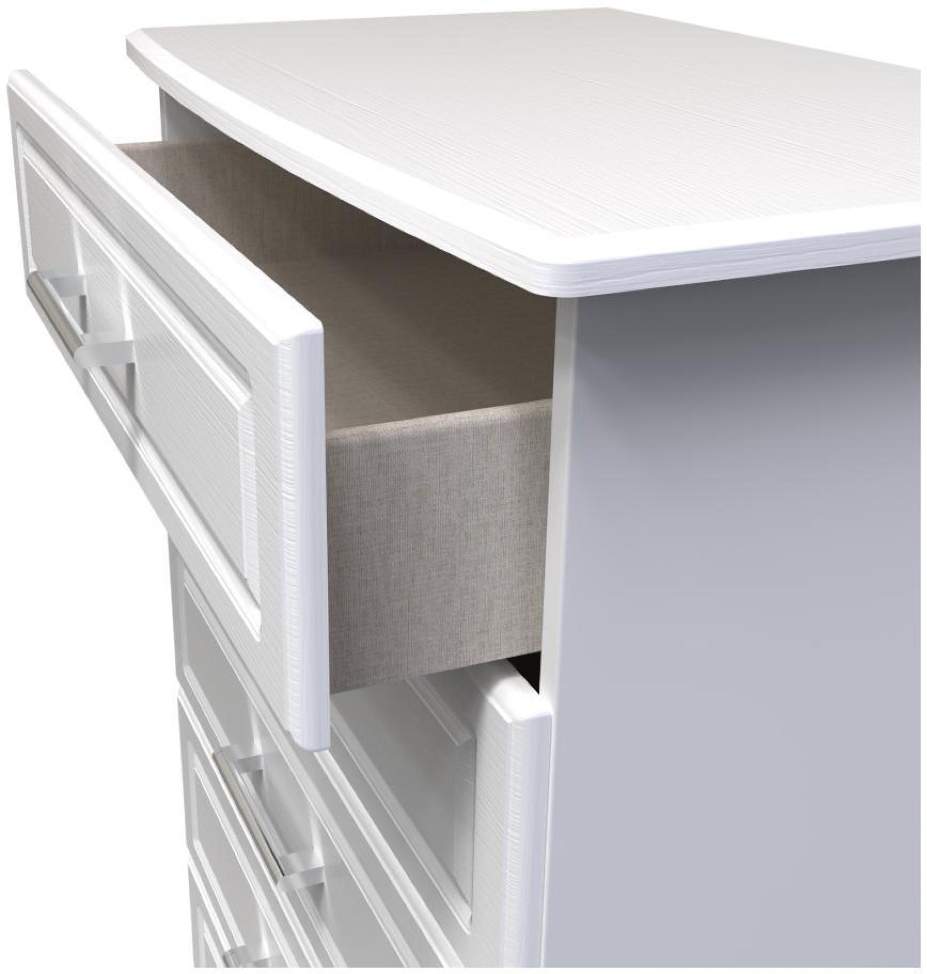 Product photograph of Gina White 5 Drawer Chest from Choice Furniture Superstore.