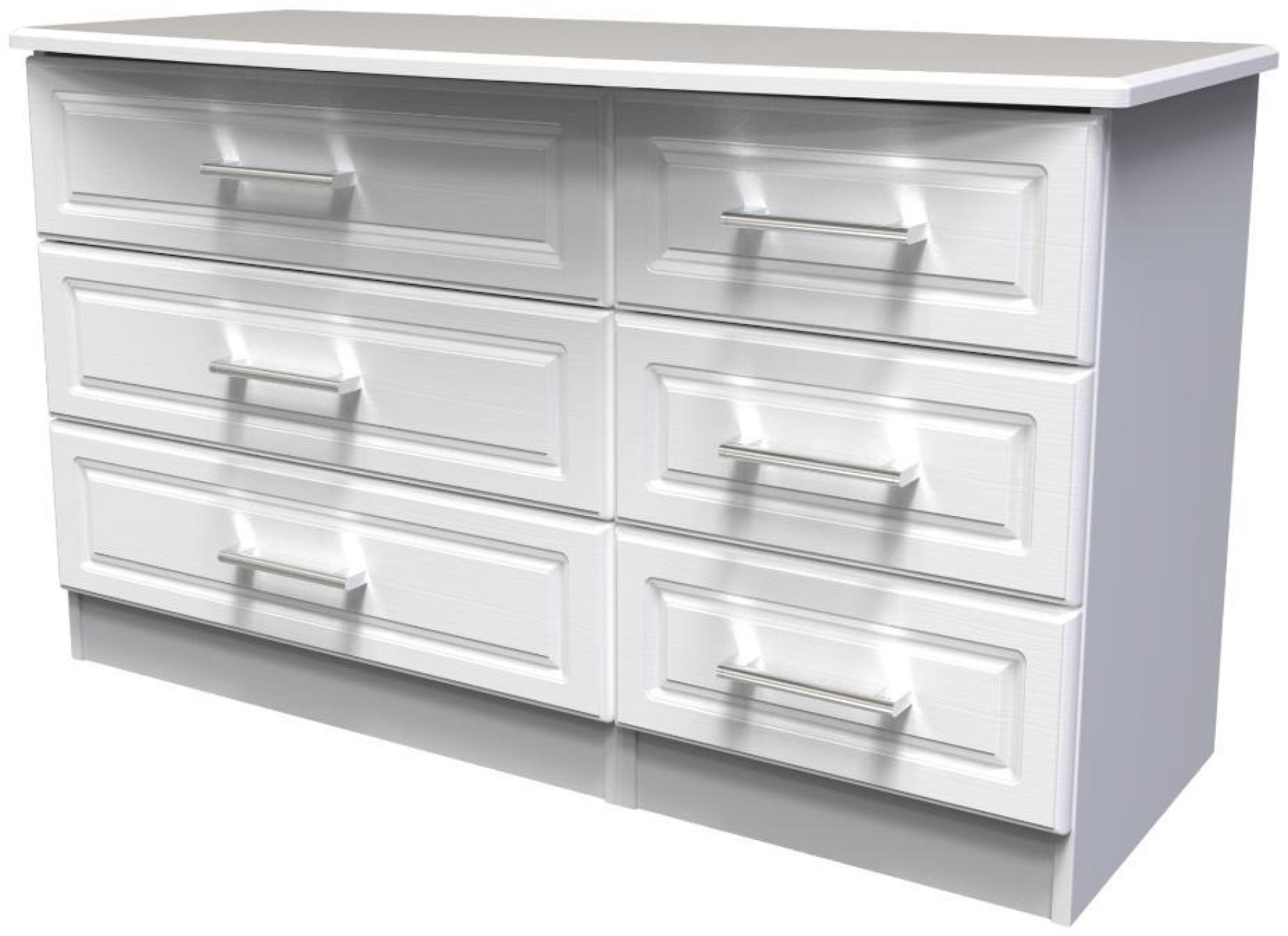 Product photograph of Gina White 6 Drawer Midi Dresser from Choice Furniture Superstore.