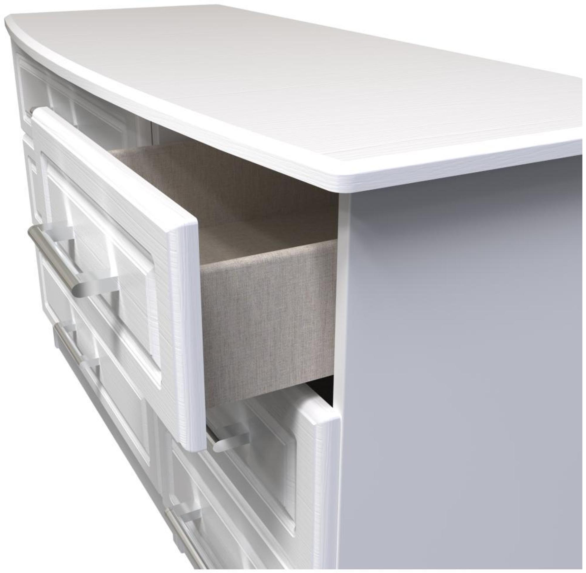 Product photograph of Gina White 6 Drawer Midi Dresser from Choice Furniture Superstore.