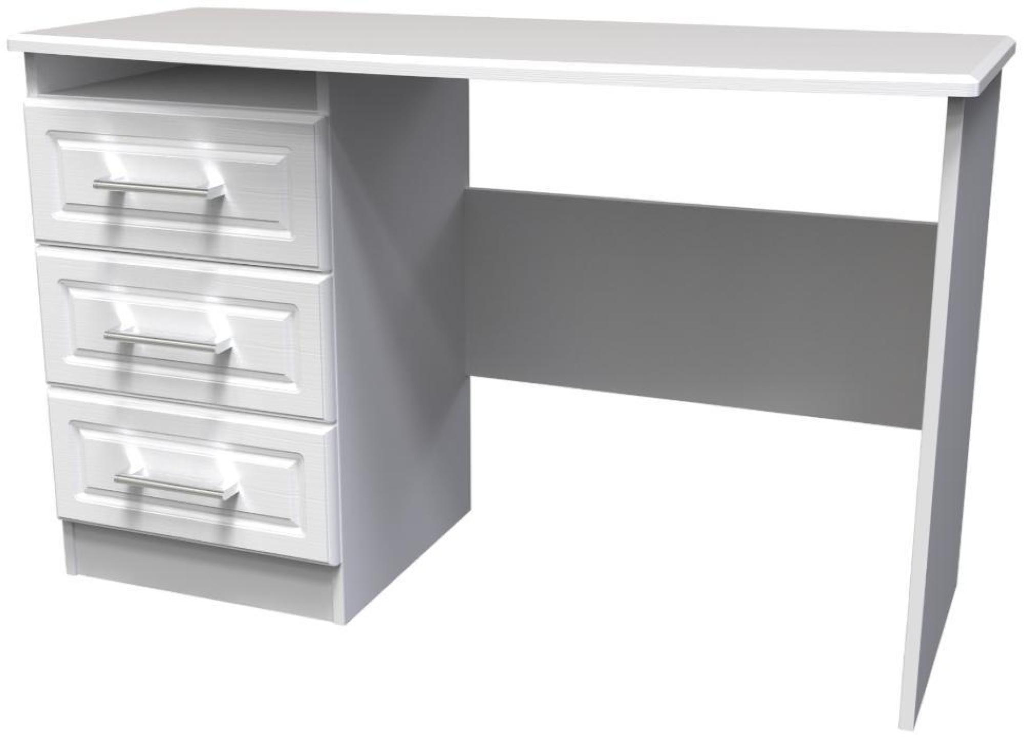 Product photograph of Gina White 3 Drawer Desk from Choice Furniture Superstore.