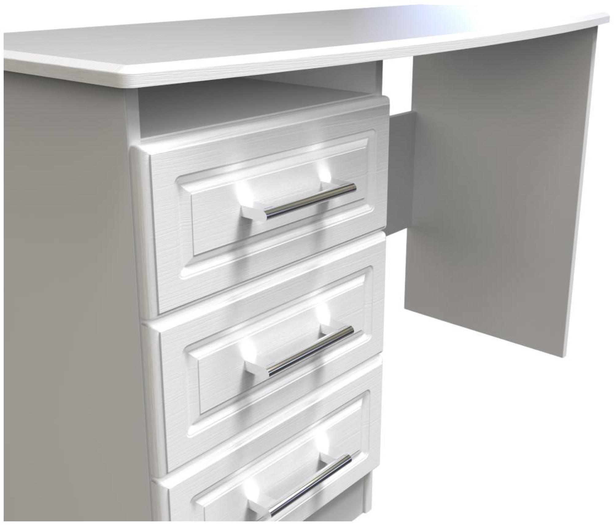 Product photograph of Gina White 3 Drawer Desk from Choice Furniture Superstore.