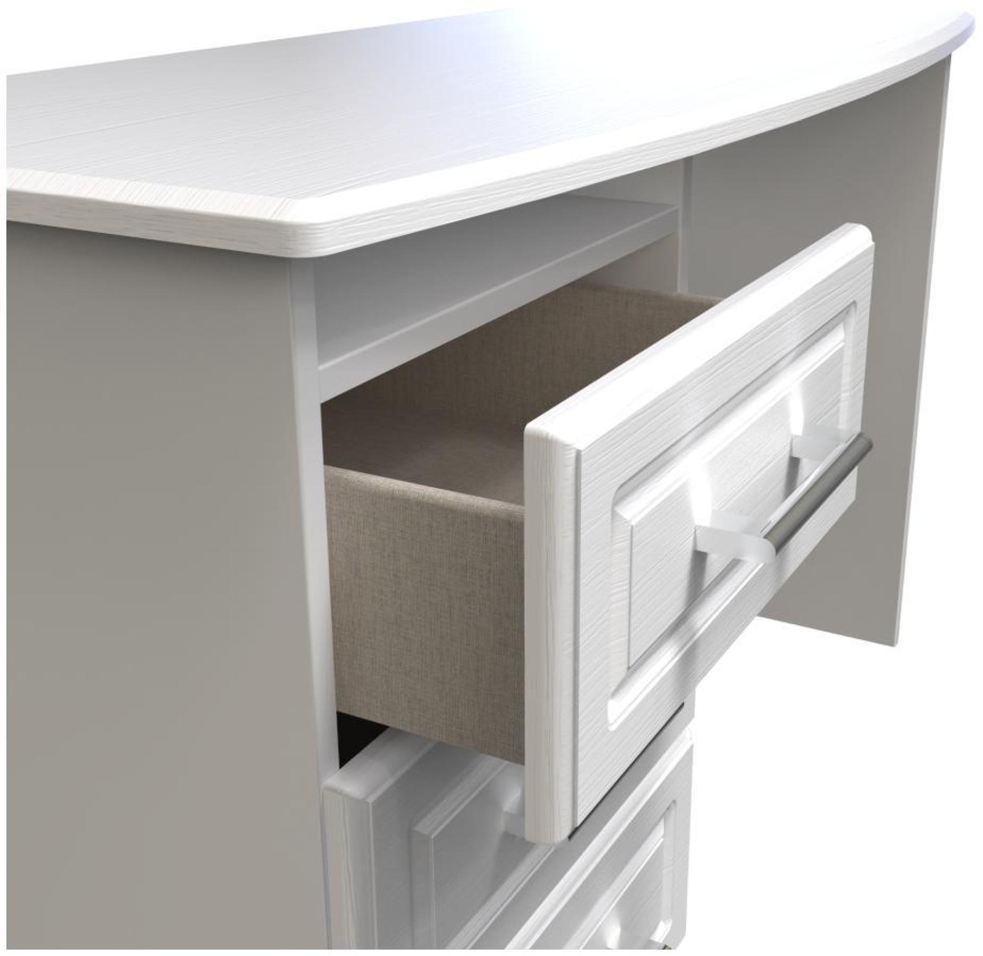 Product photograph of Gina White 3 Drawer Desk from Choice Furniture Superstore.