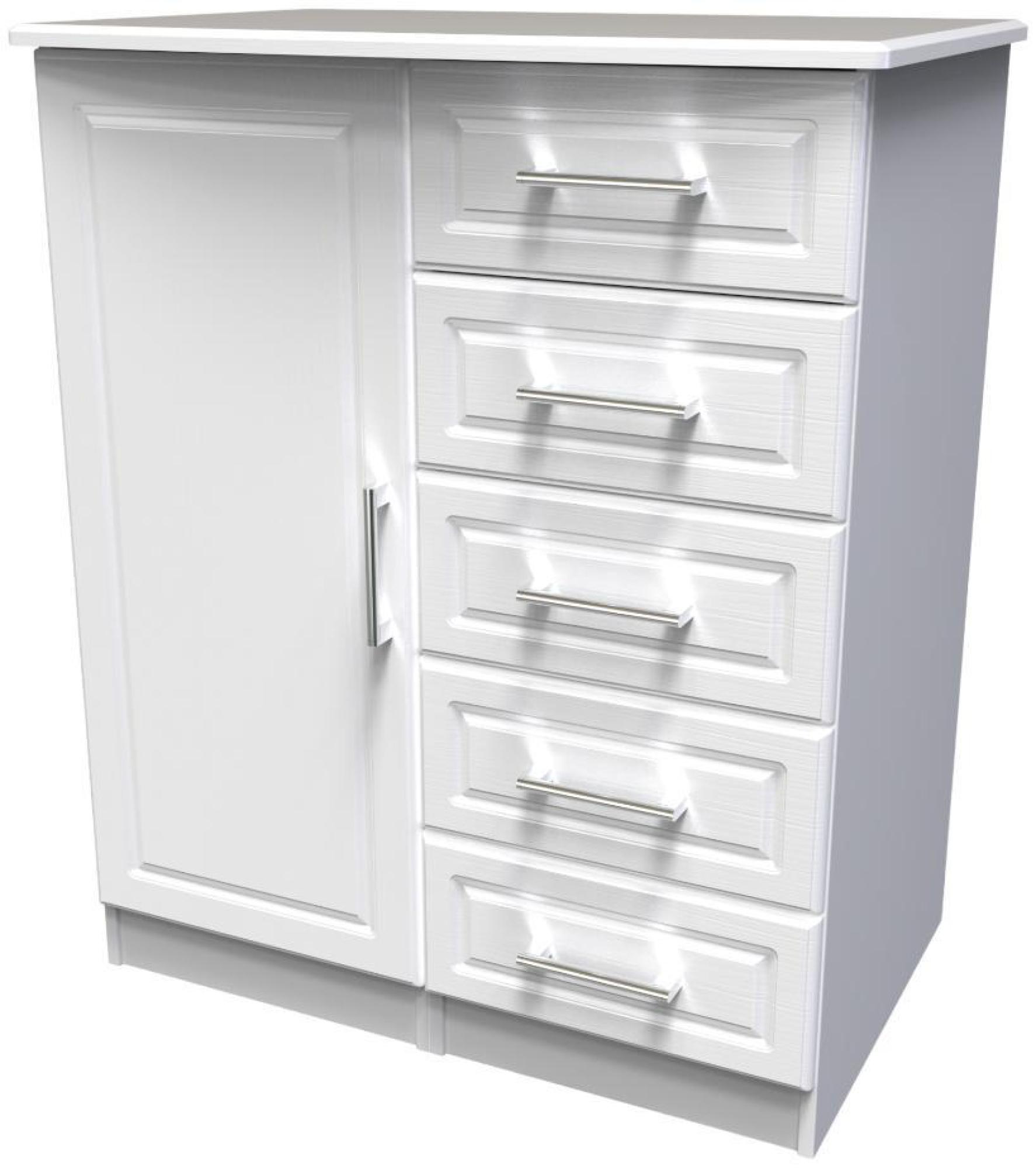 Product photograph of Gina White 1 Door Midi Wardrobe from Choice Furniture Superstore.