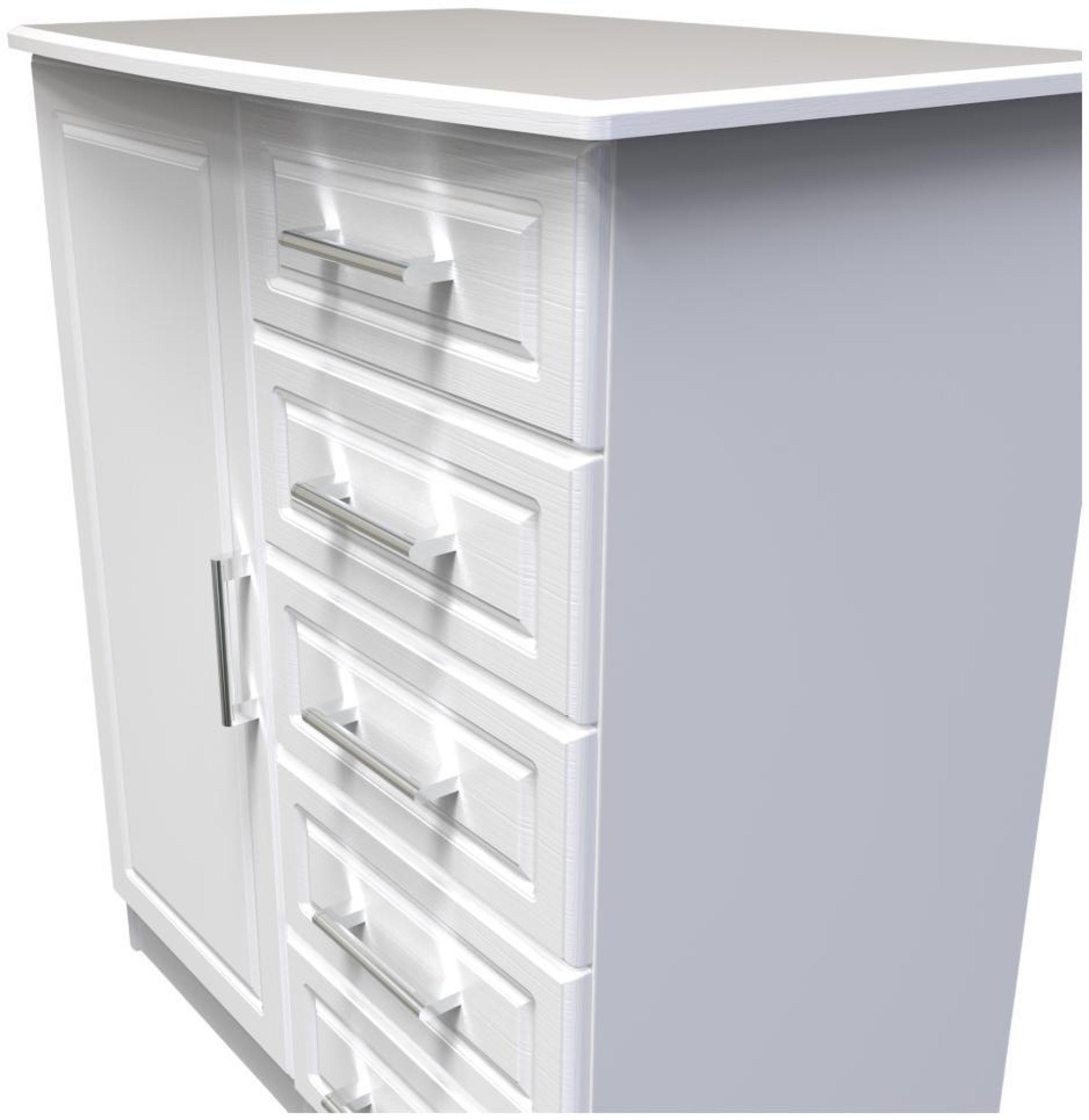 Product photograph of Gina White 1 Door Midi Wardrobe from Choice Furniture Superstore.