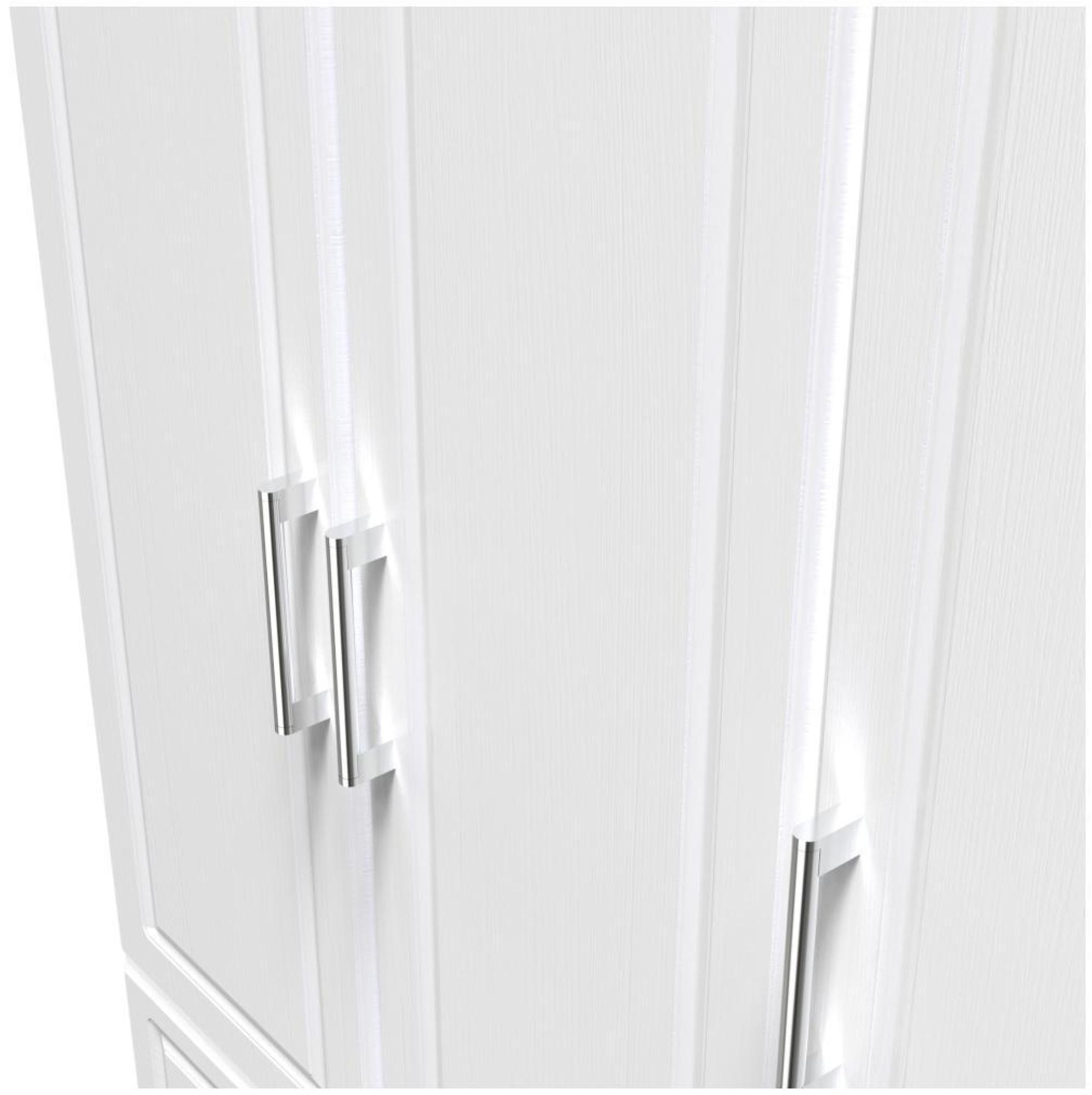 Product photograph of Gina White 3 Door Triple Wardrobe - Lhf 2 Drawers from Choice Furniture Superstore.