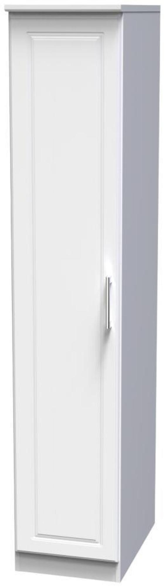 Product photograph of Gina White 1 Door Single Wardrobe from Choice Furniture Superstore.