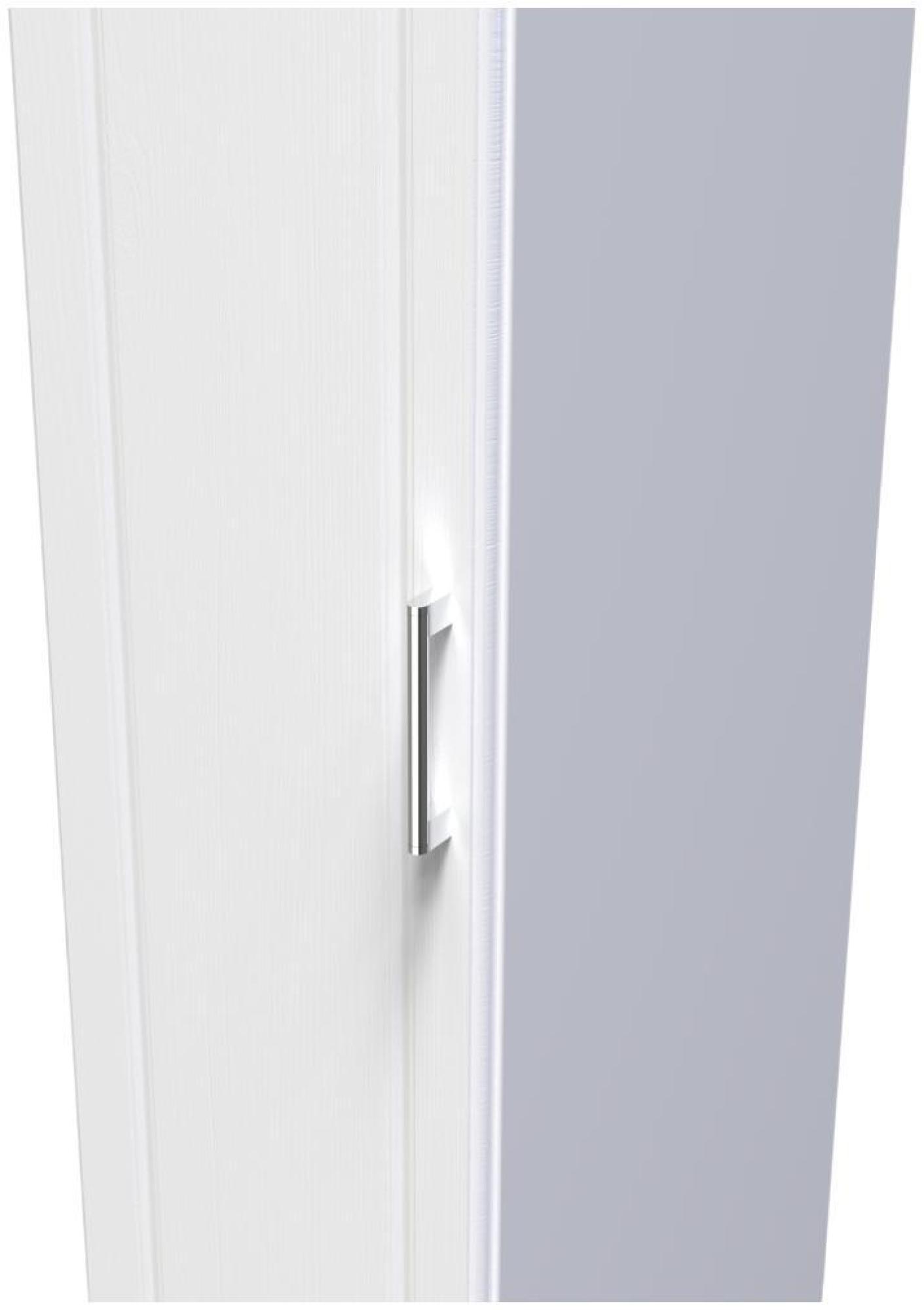 Product photograph of Gina White 1 Door Single Wardrobe from Choice Furniture Superstore.