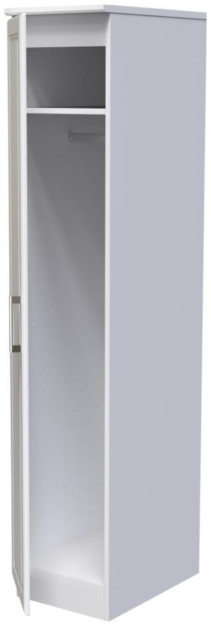 Product photograph of Gina White 1 Door Single Wardrobe from Choice Furniture Superstore.