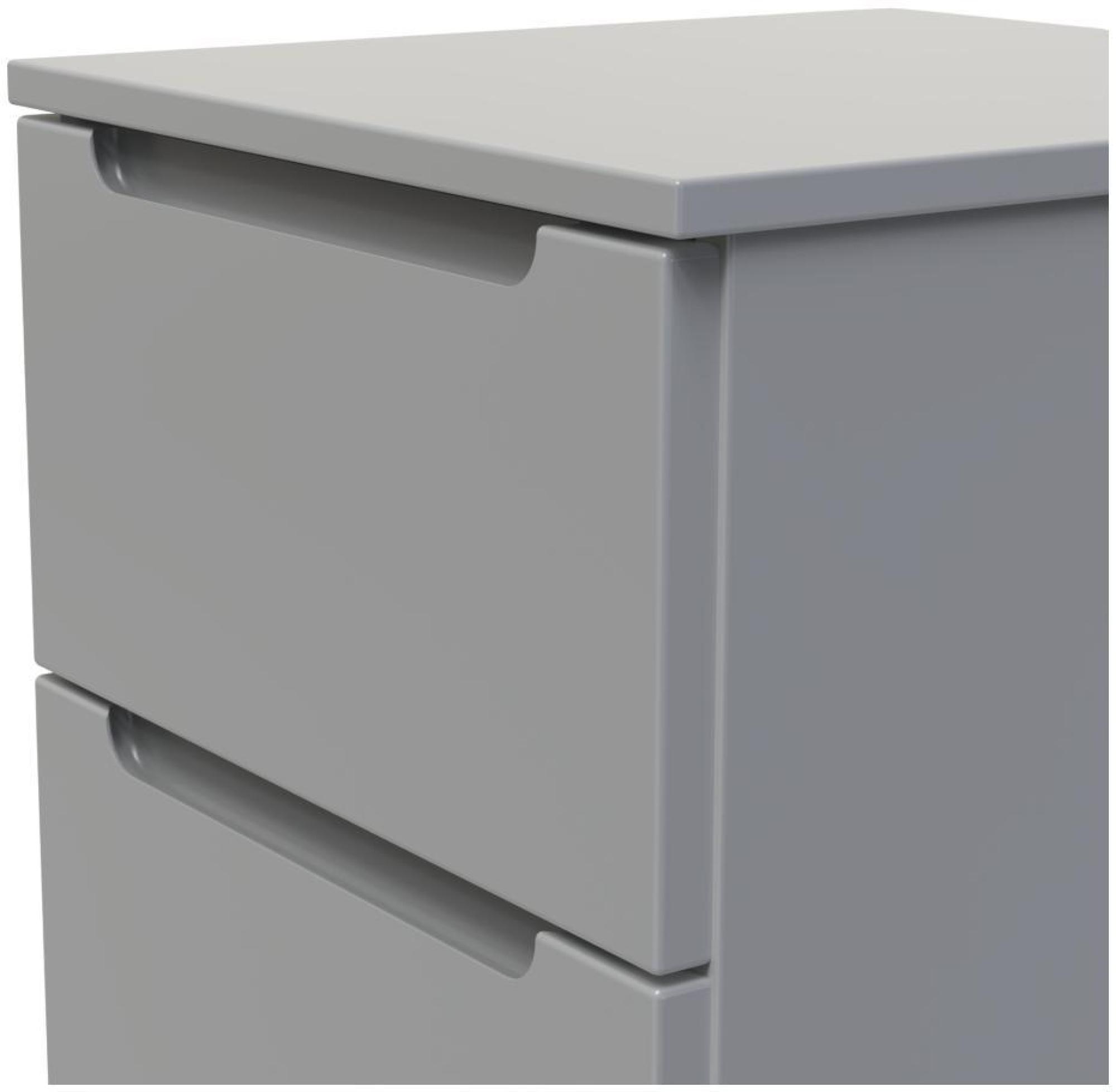 Product photograph of Milan Grey 3 Drawer Bedside Cabinet from Choice Furniture Superstore.