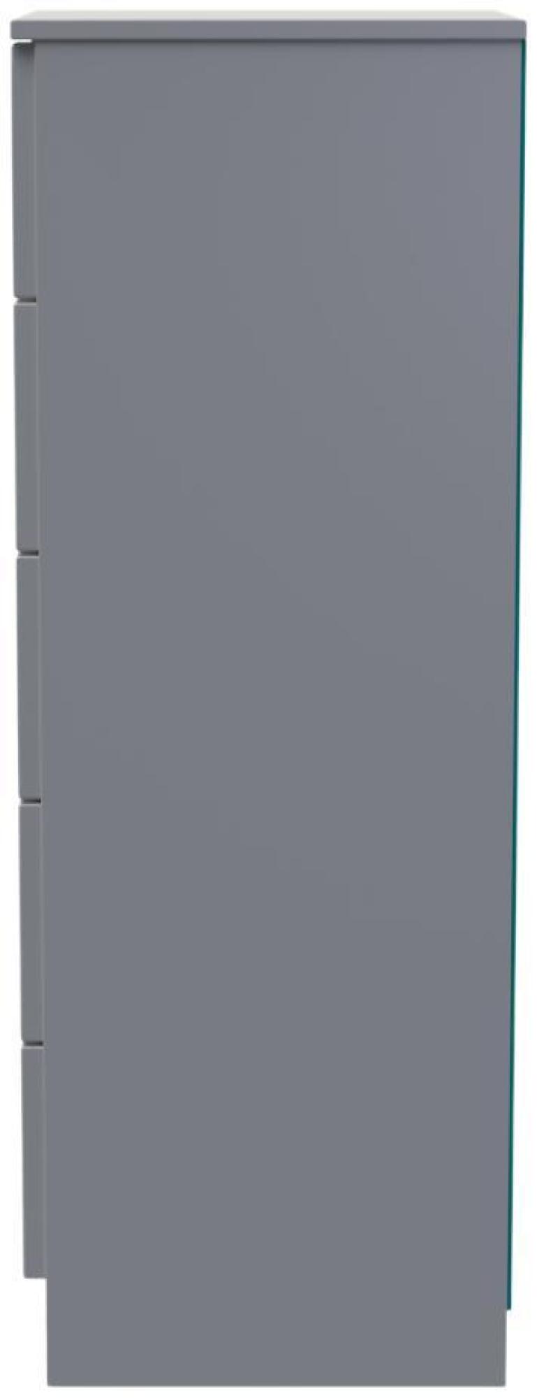 Product photograph of Milan Grey 5 Drawer Narrow Chest from Choice Furniture Superstore.