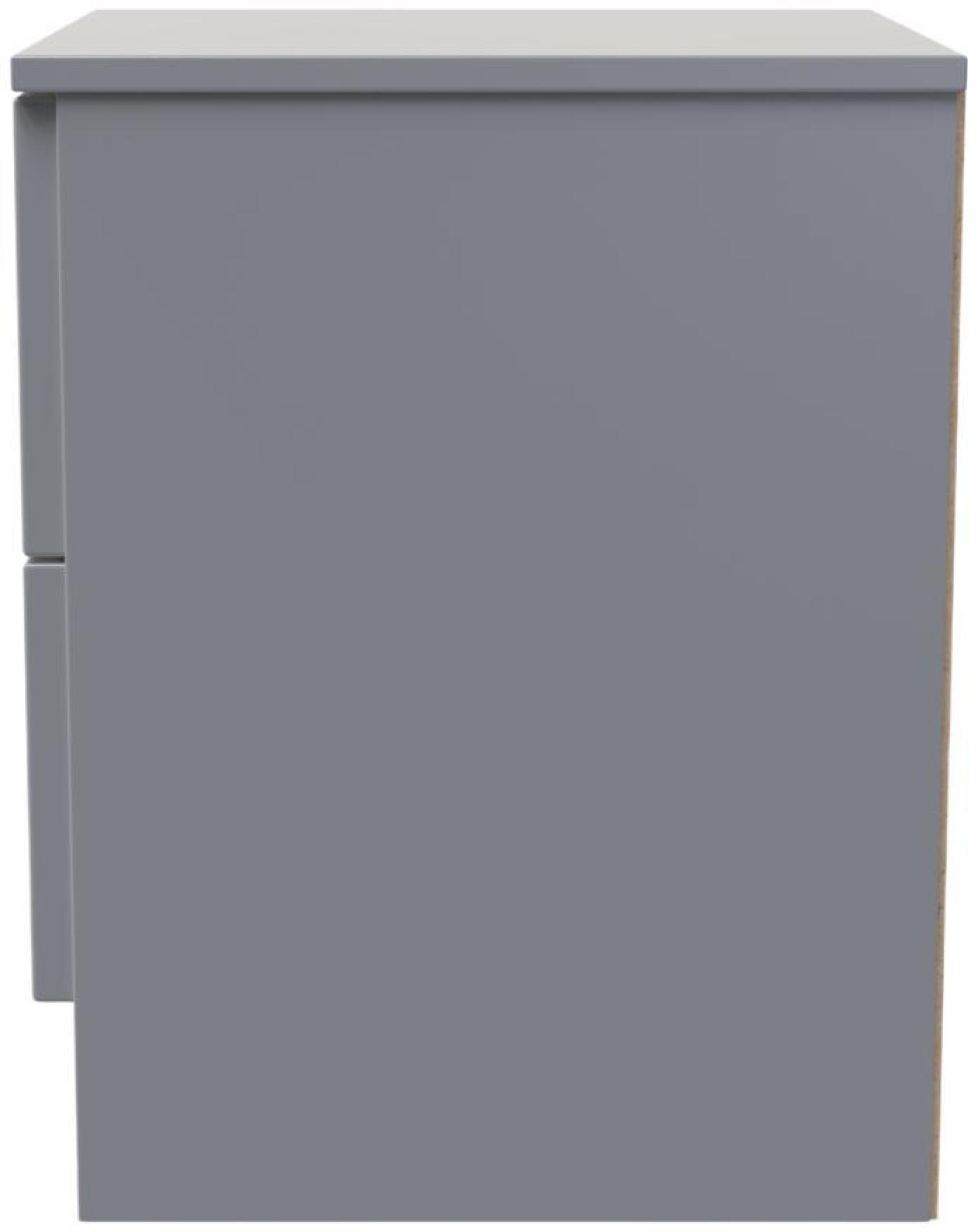 Product photograph of Milan Grey 2 Drawer Bedside Cabinet from Choice Furniture Superstore.