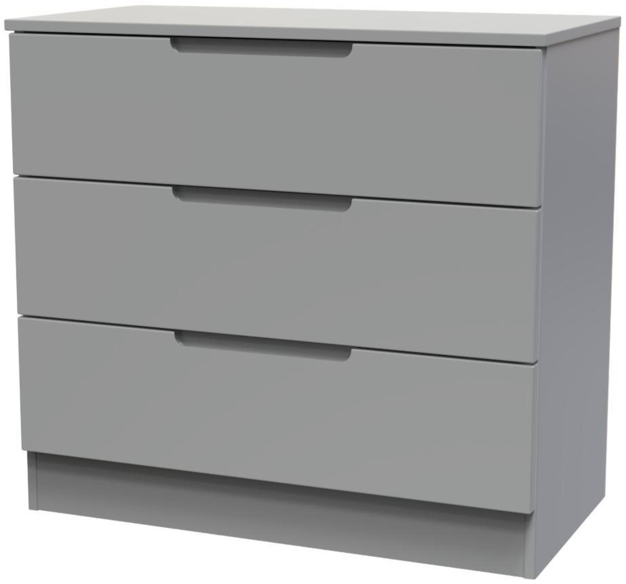 Product photograph of Milan Grey 3 Drawer Small Chest from Choice Furniture Superstore.