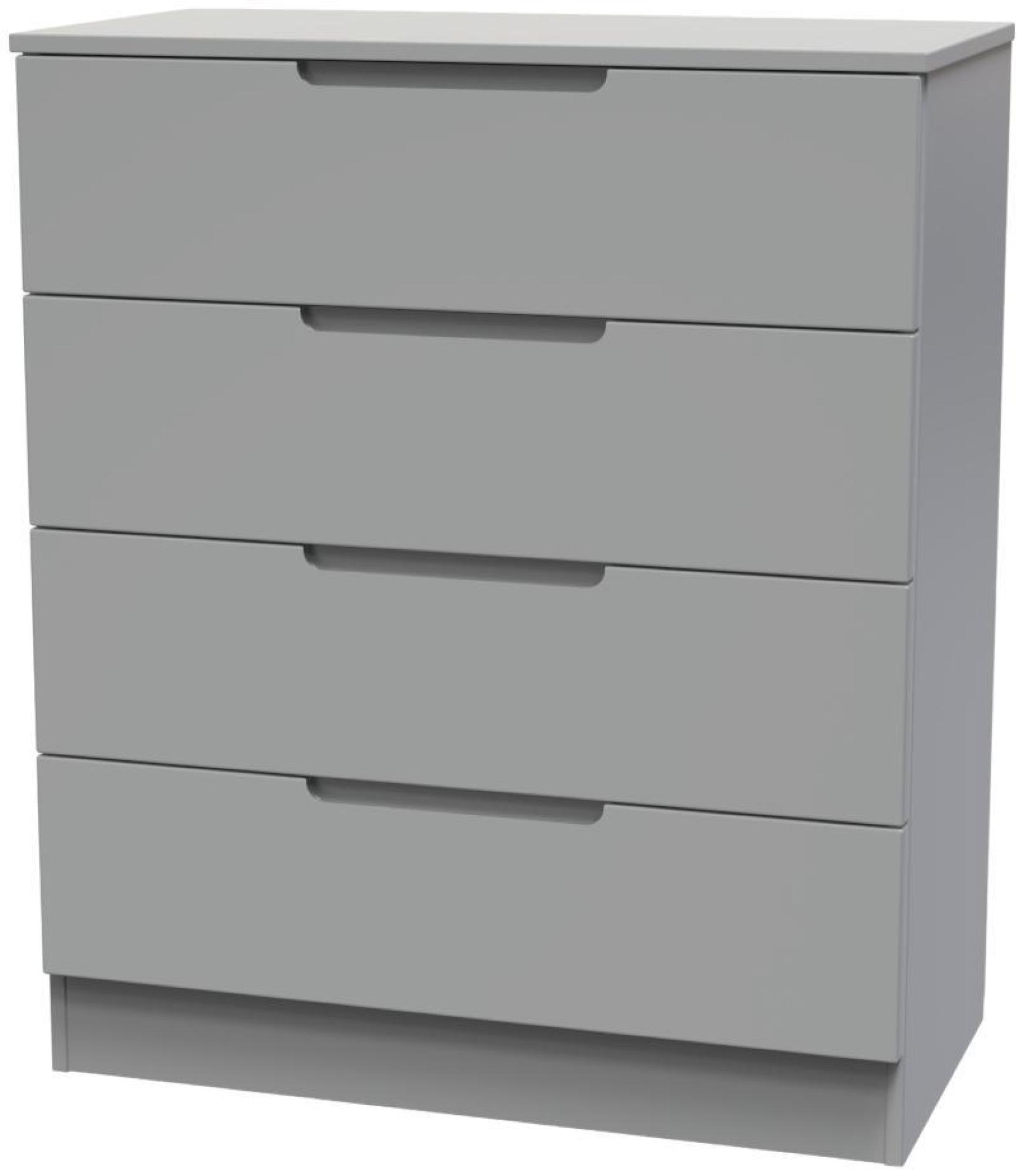 Product photograph of Milan Grey 4 Drawer Chest from Choice Furniture Superstore.