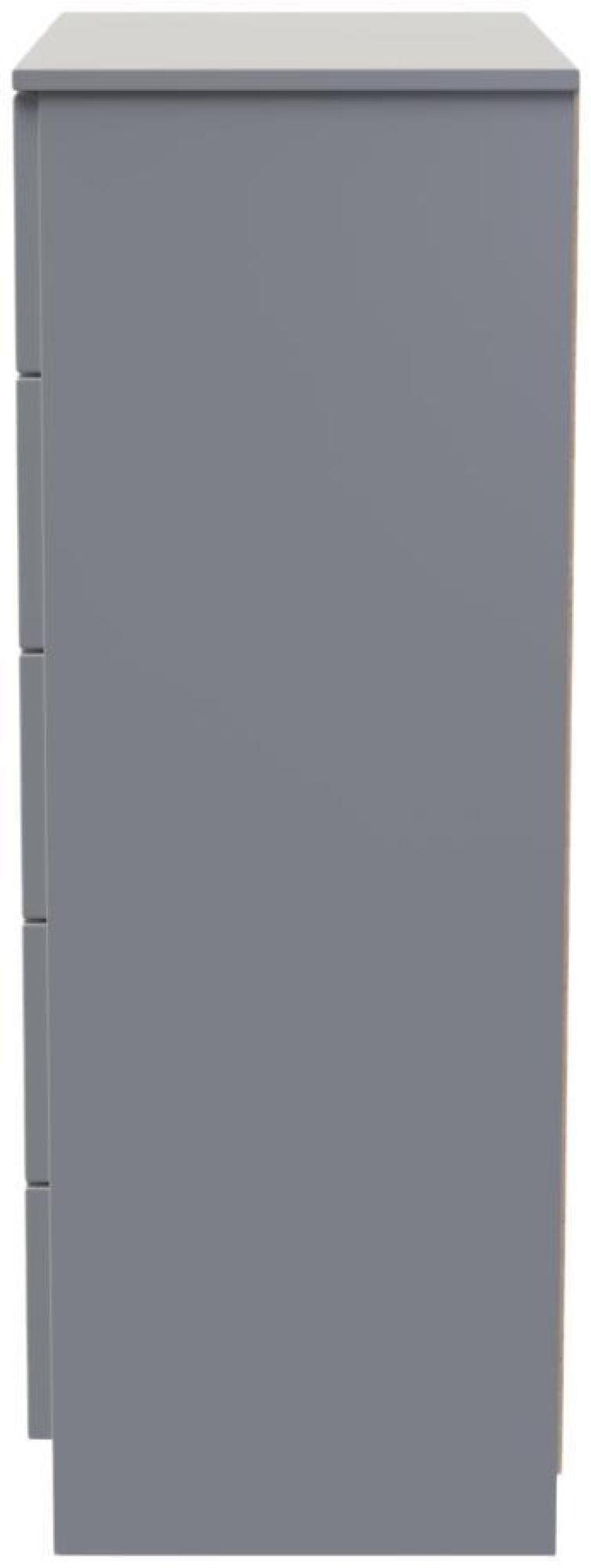 Product photograph of Milan Grey 5 Drawer Chest from Choice Furniture Superstore.