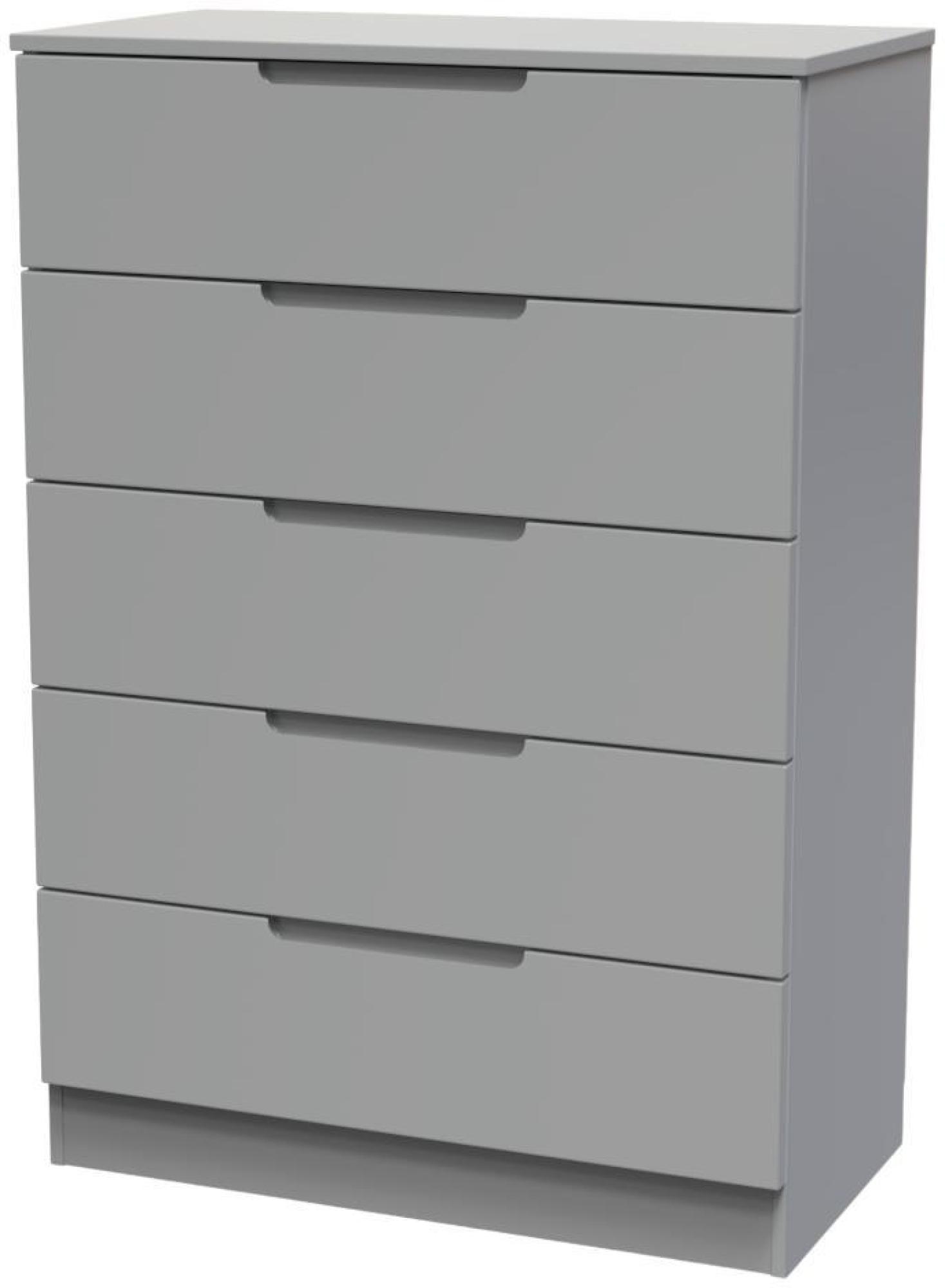 Product photograph of Milan Grey 5 Drawer Chest from Choice Furniture Superstore.