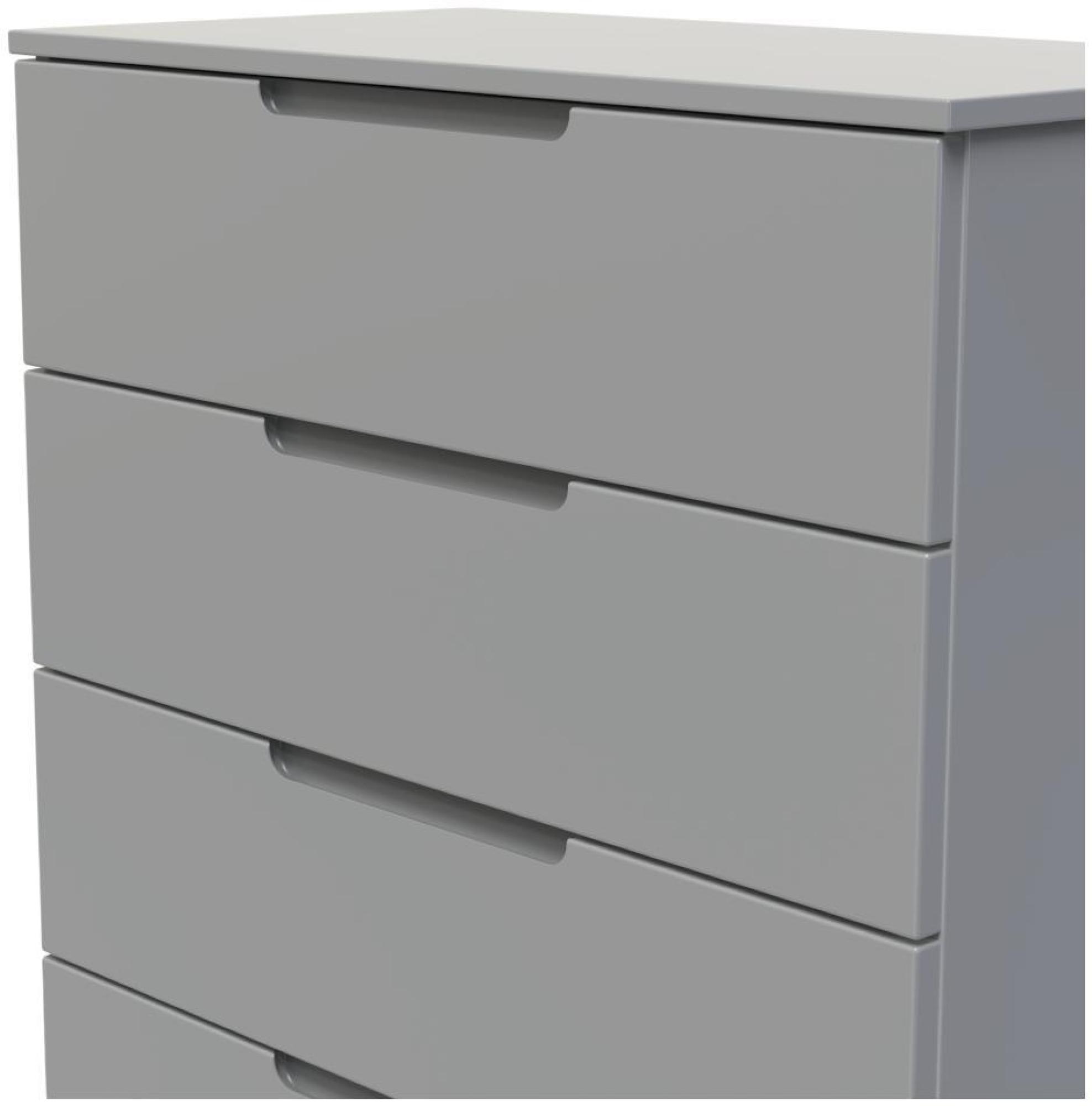 Product photograph of Milan Grey 5 Drawer Chest from Choice Furniture Superstore.