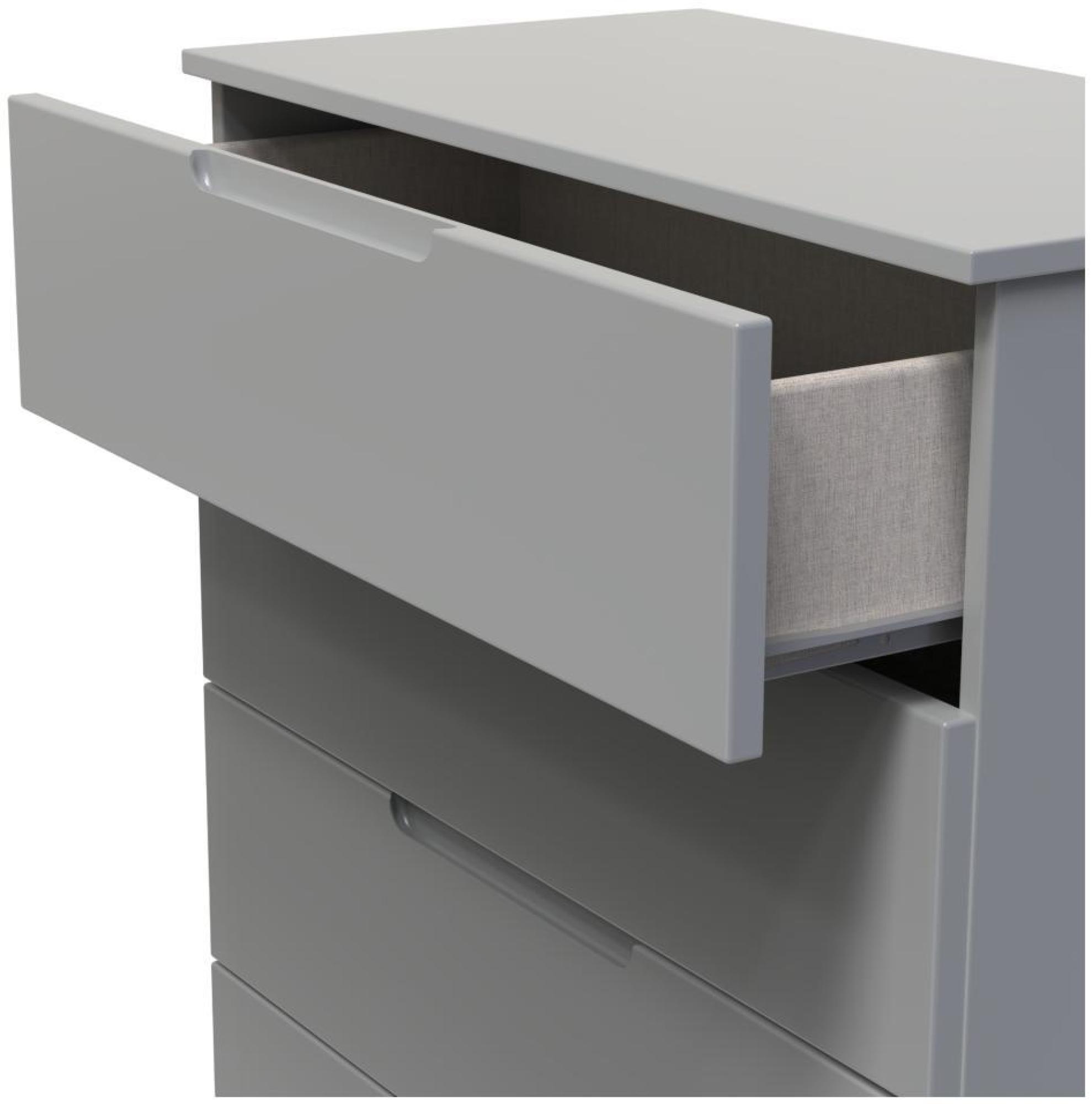 Product photograph of Milan Grey 5 Drawer Chest from Choice Furniture Superstore.