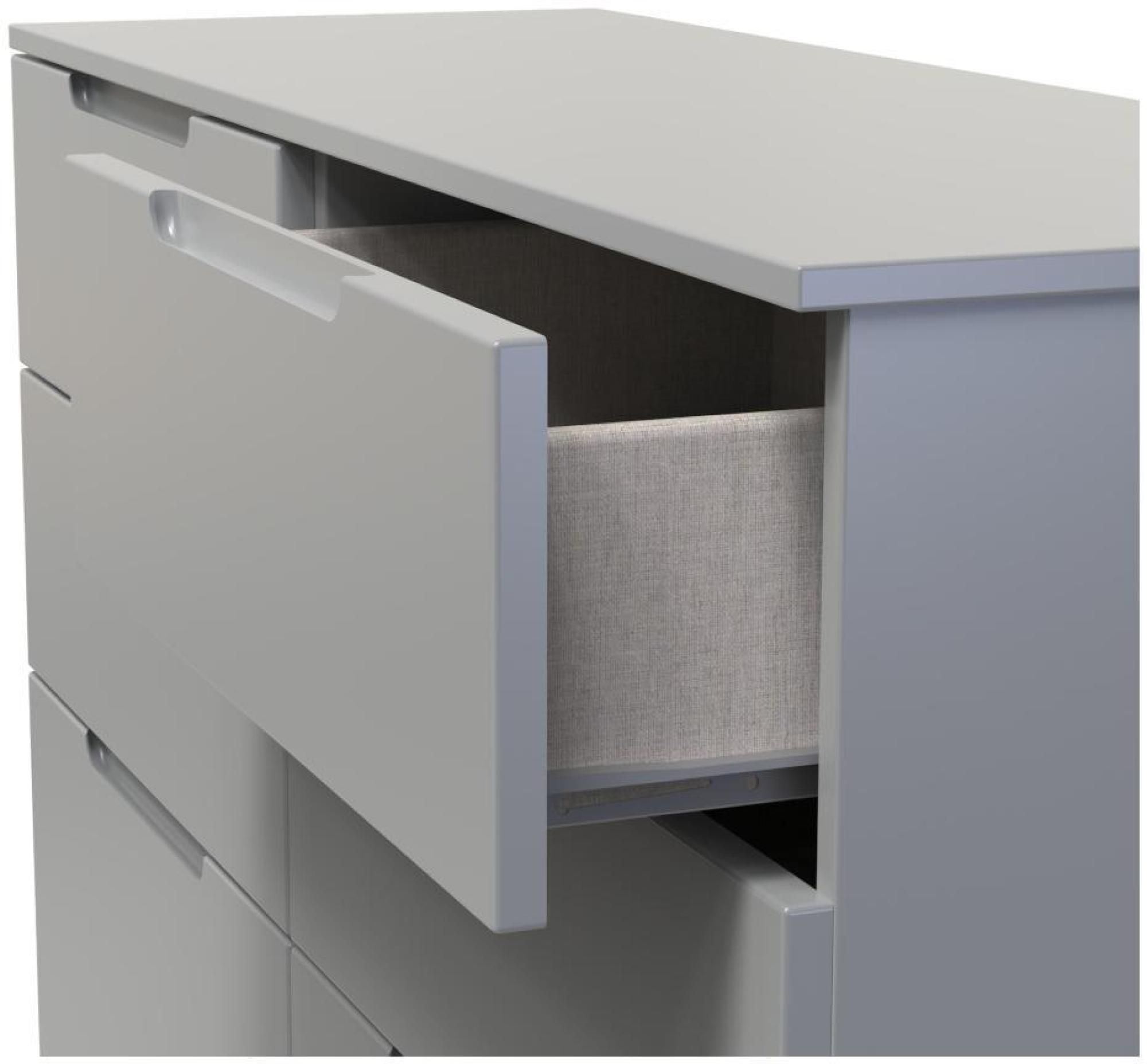 Product photograph of Milan Grey 6 Drawer Midi Chest from Choice Furniture Superstore.