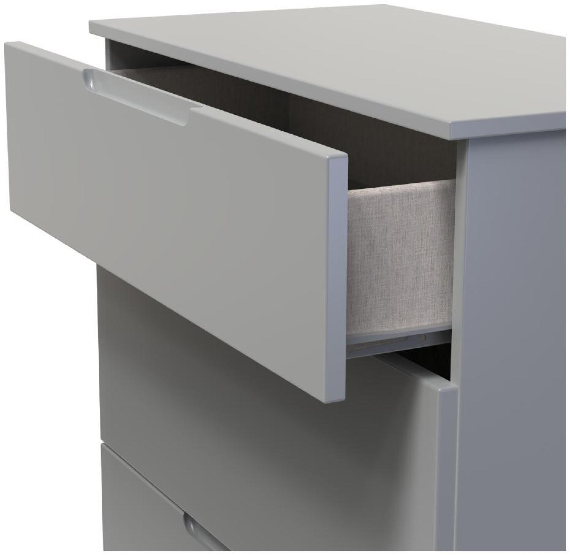 Product photograph of Milan Grey 3 Drawer Deep Chest from Choice Furniture Superstore.