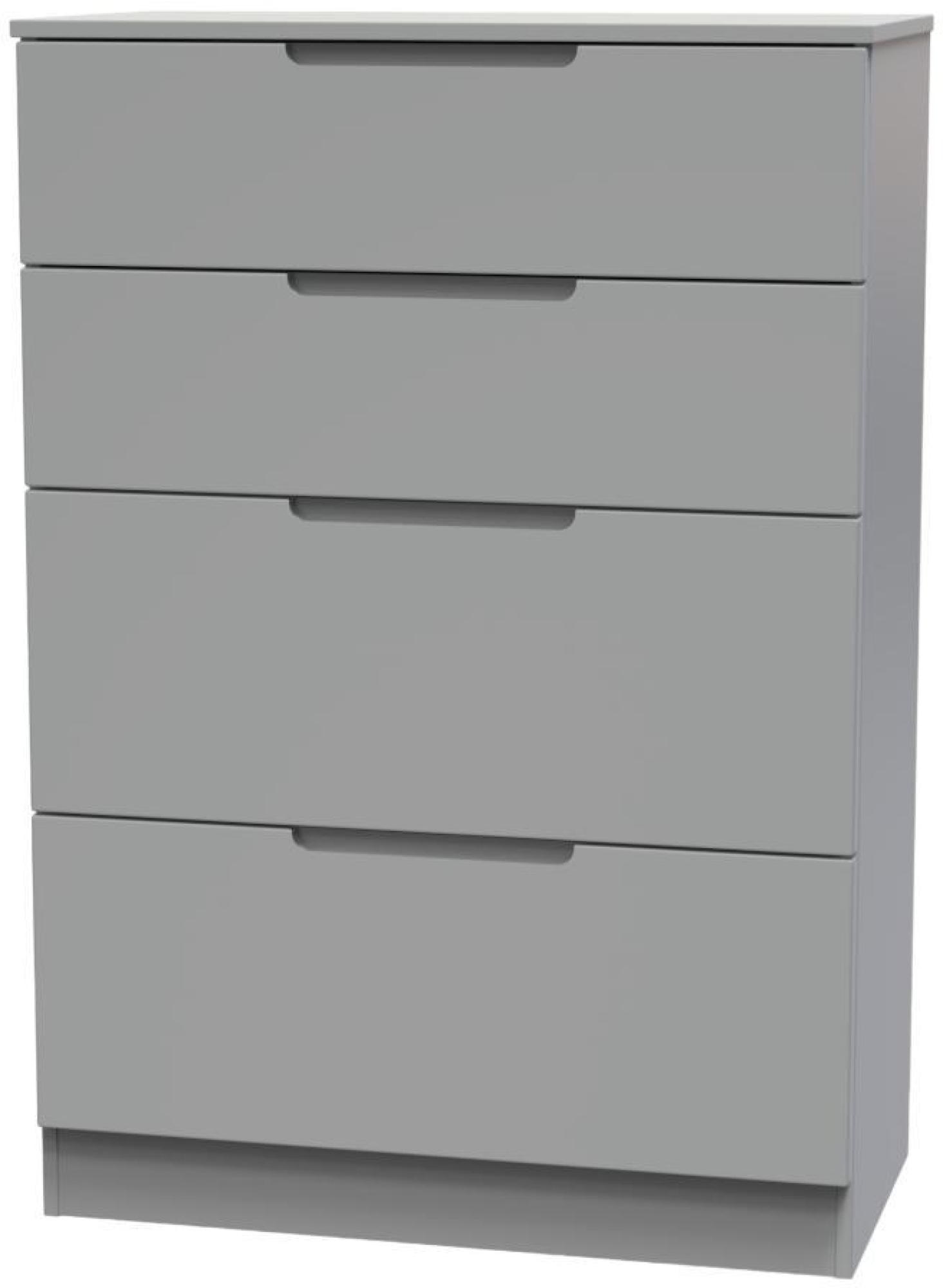 Product photograph of Milan Grey 4 Drawer Deep Chest from Choice Furniture Superstore.